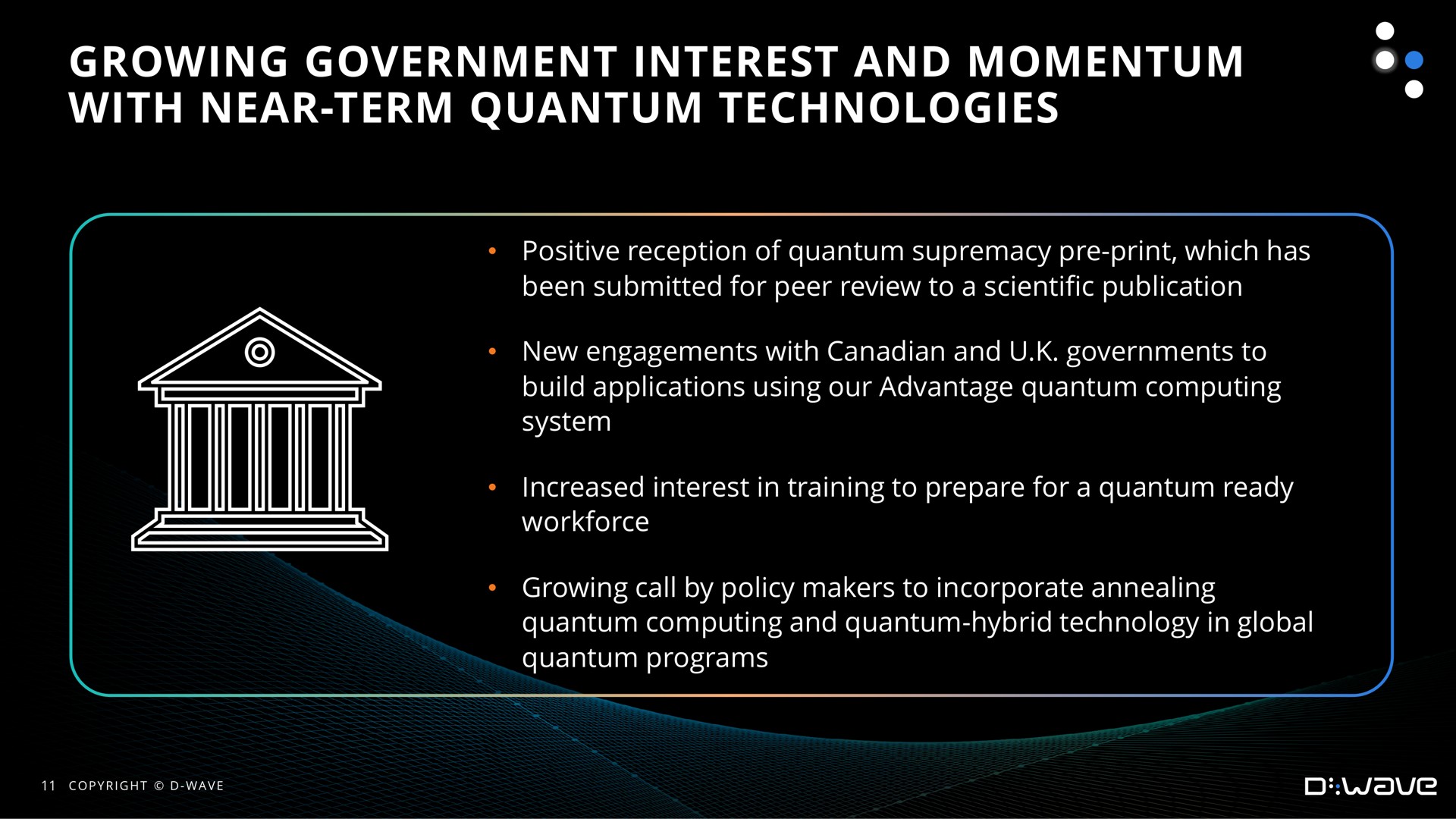 growing government interest and momentum with near term quantum technologies | D-Wave