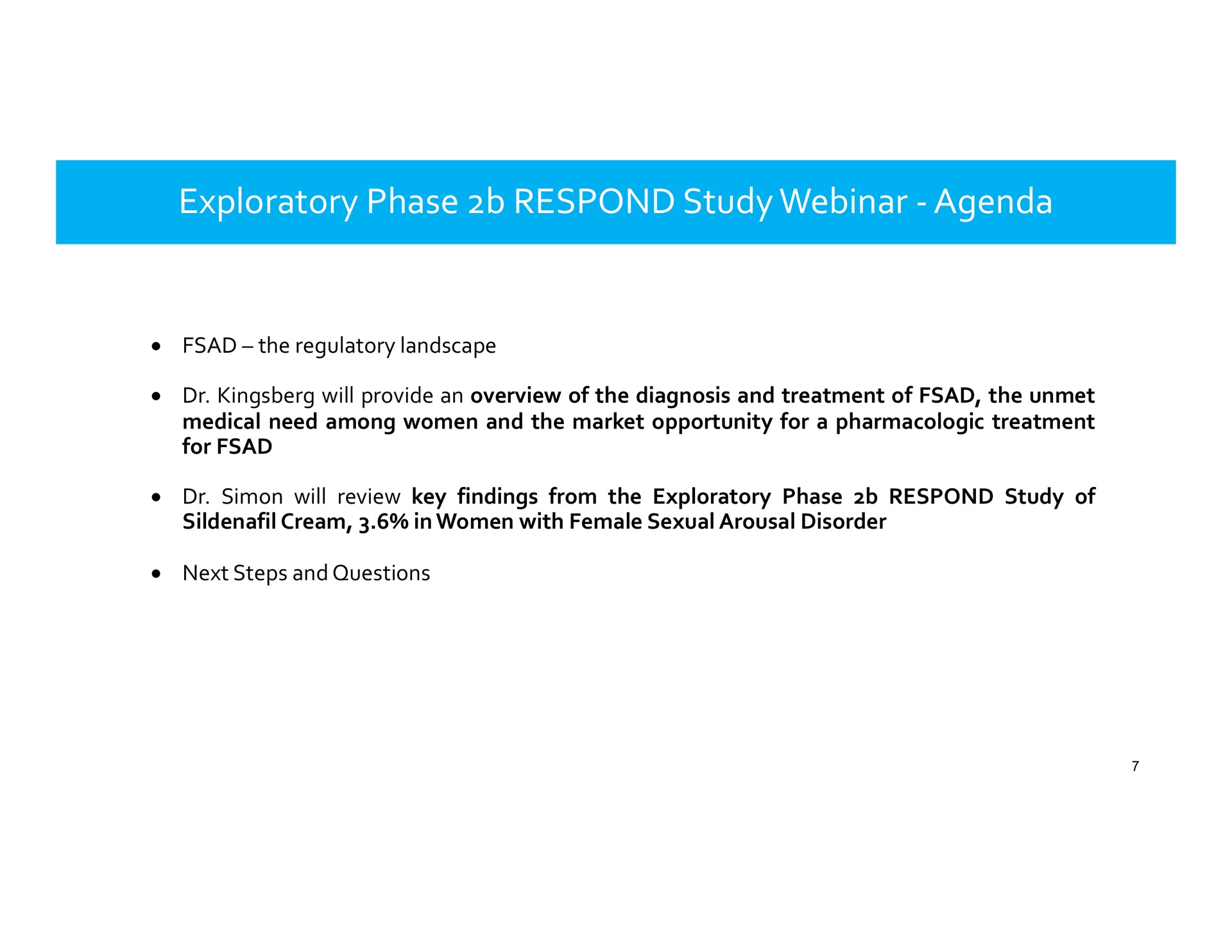 exploratory phase respond study agenda | Dare Bioscience