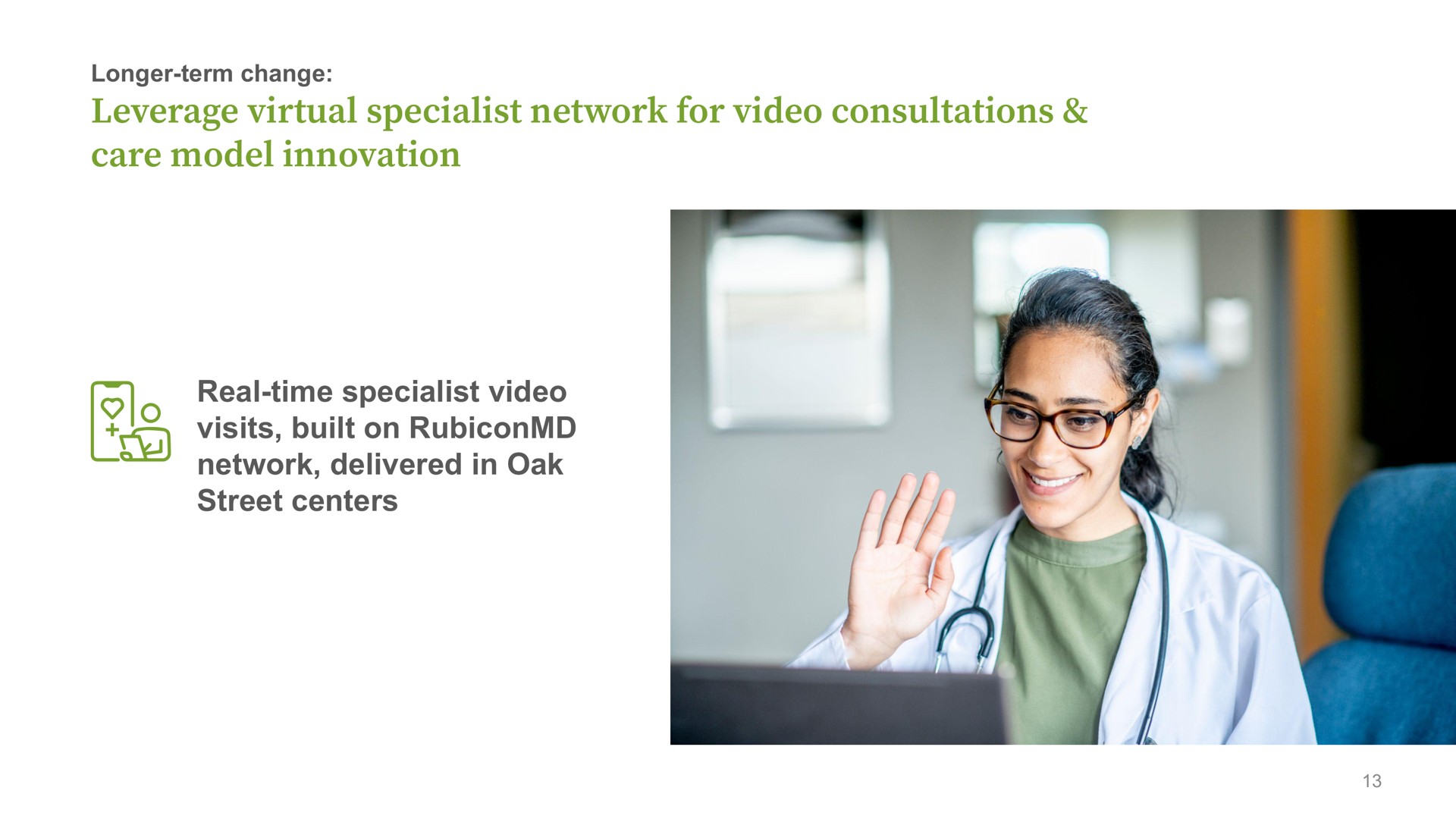 leverage virtual specialist network for video consultations care model innovation | Oak Street Health