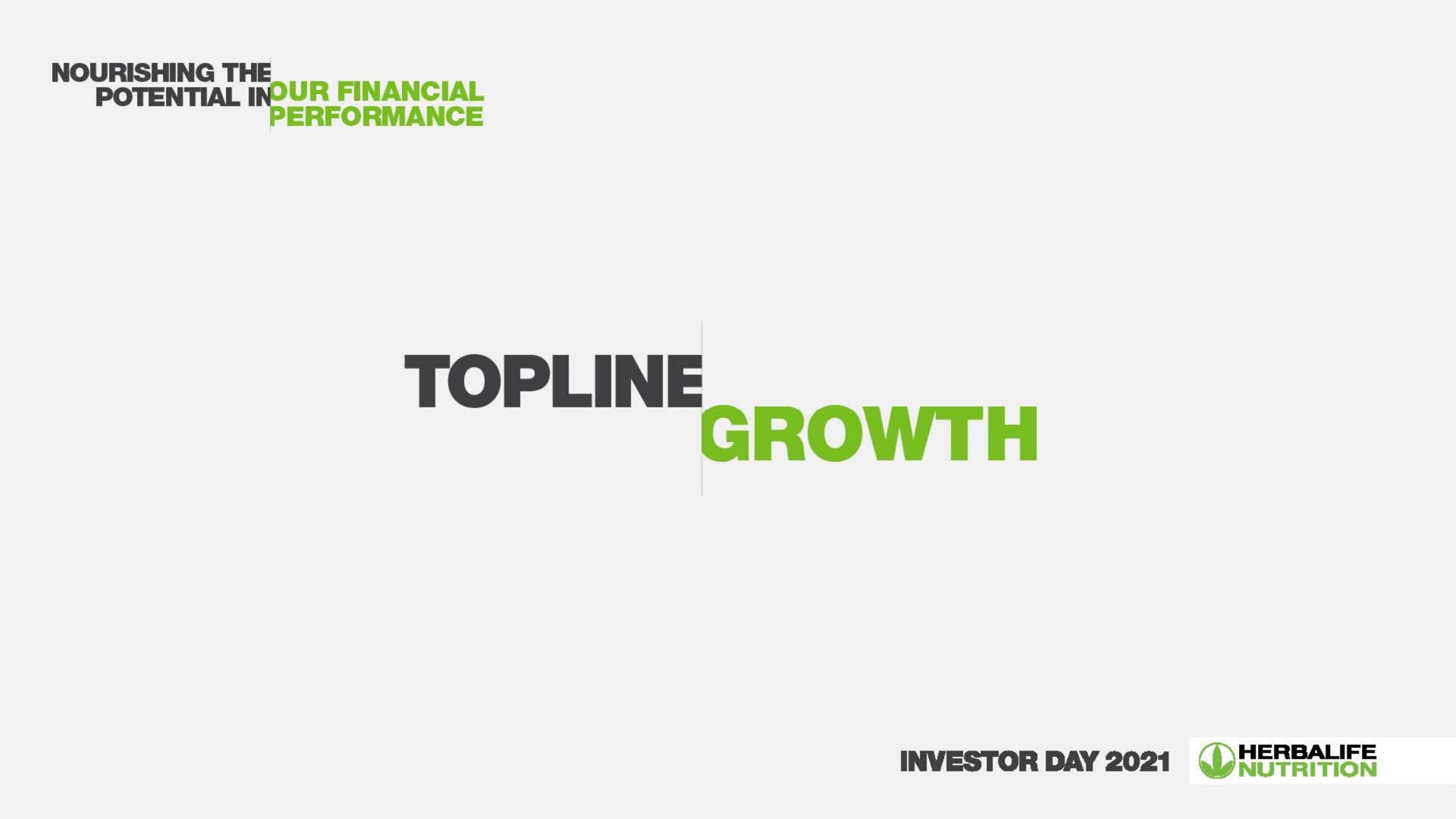 topline growth investor day | Herbalife