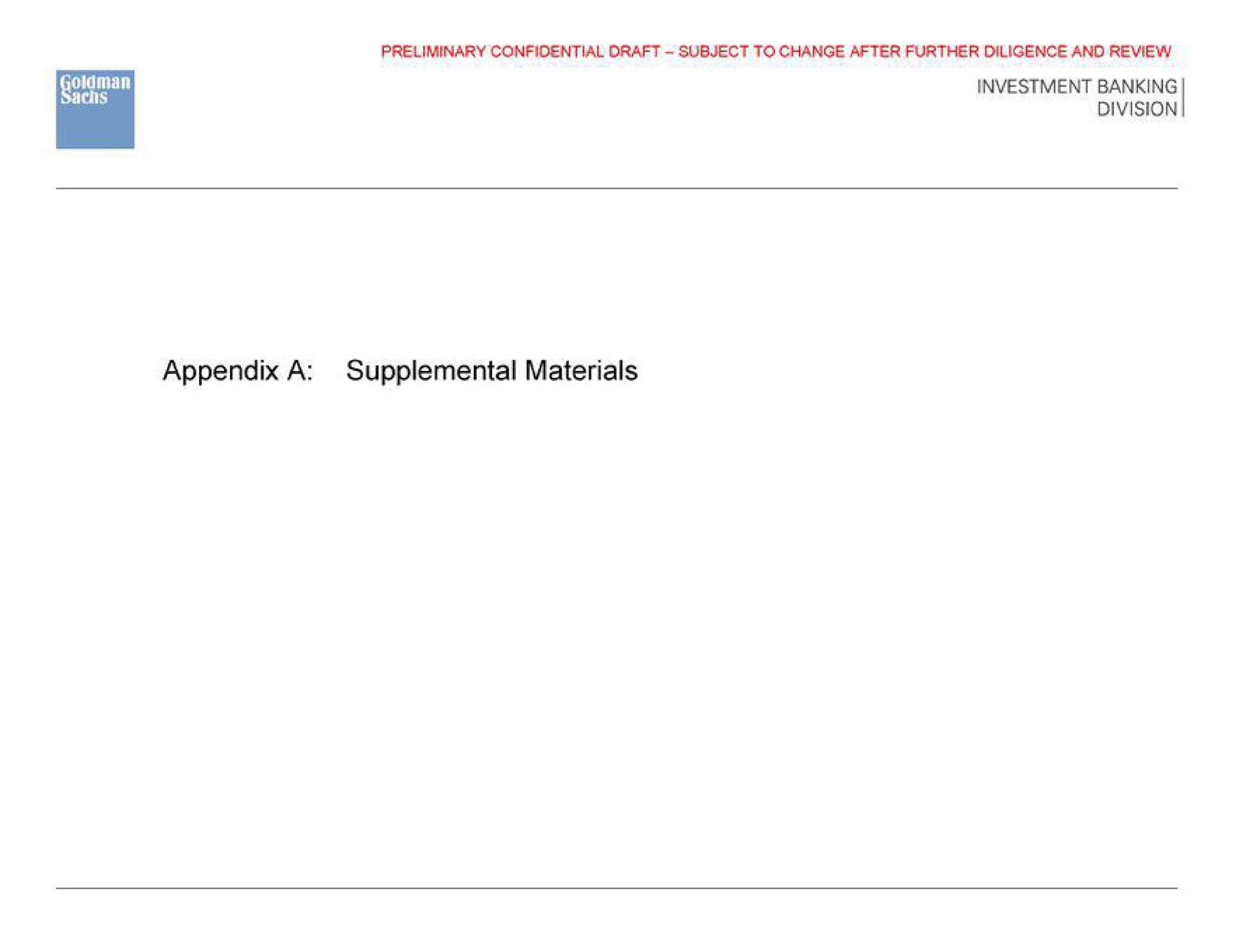 appendix a supplemental materials | Goldman Sachs