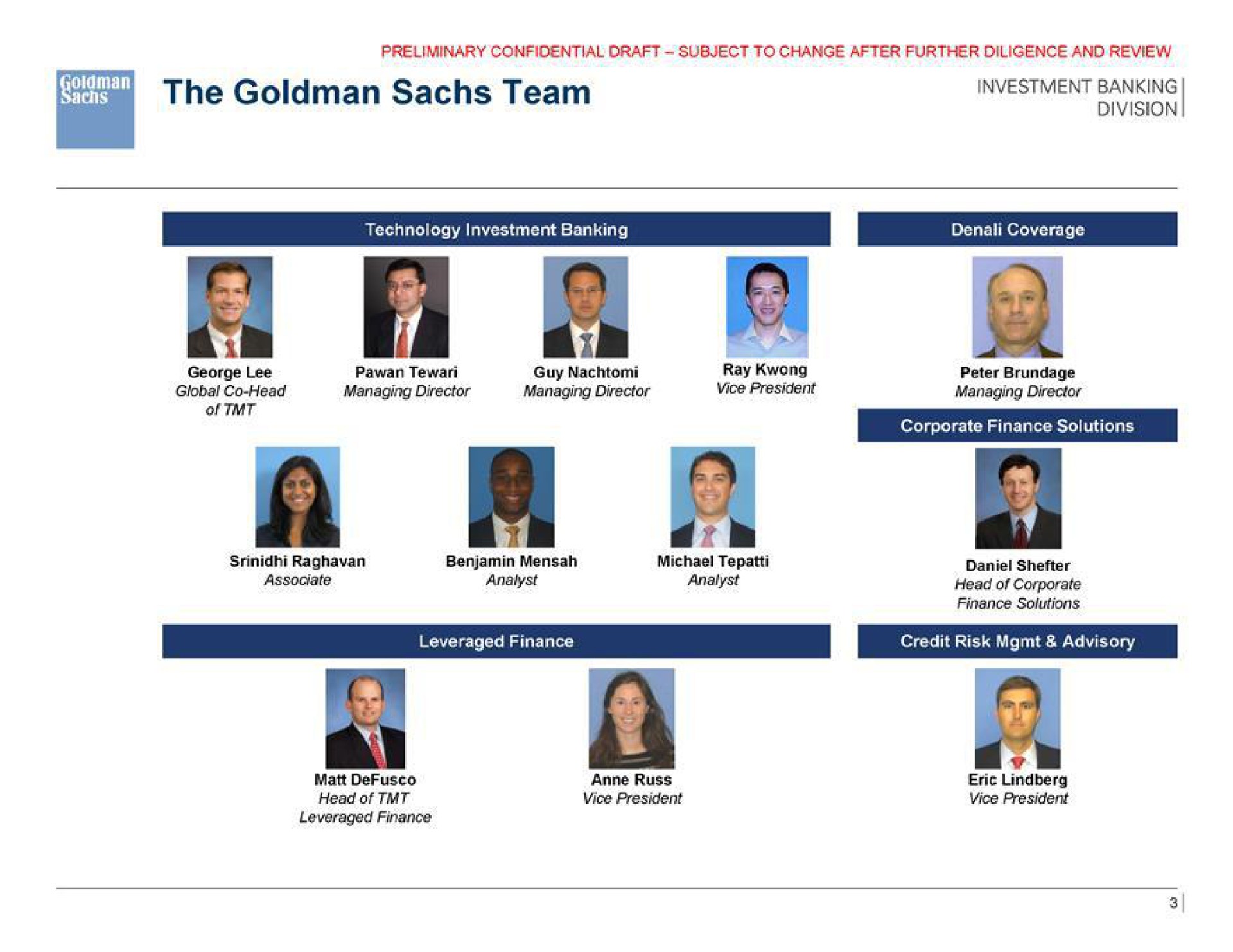 the team investment banking i | Goldman Sachs