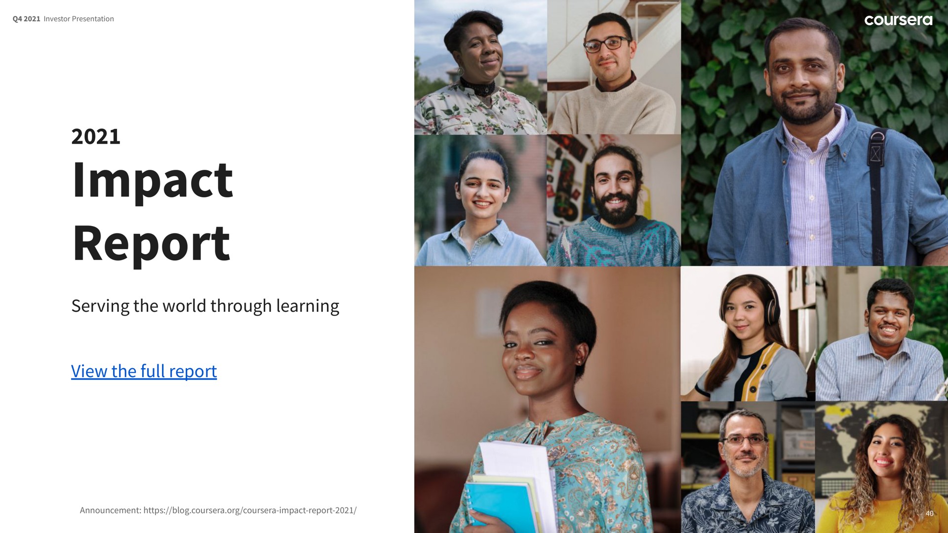 impact report serving the world through learning | Coursera