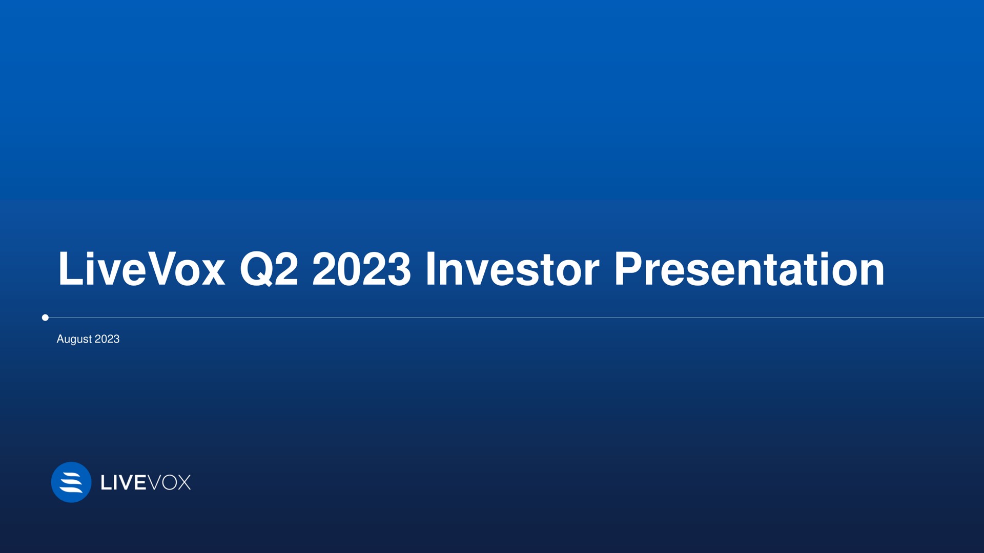 investor presentation | LiveVox