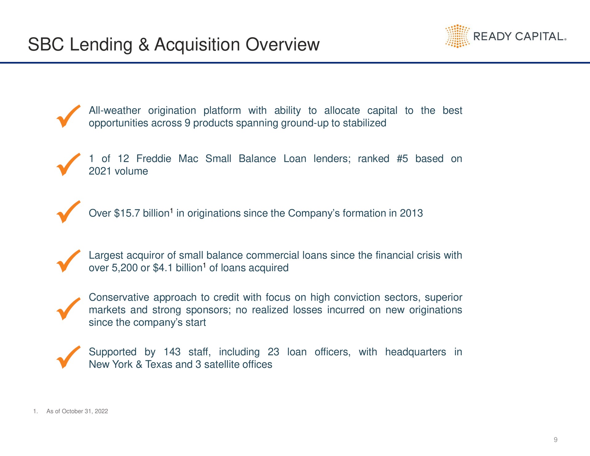 lending acquisition overview ready capital a | Ready Capital