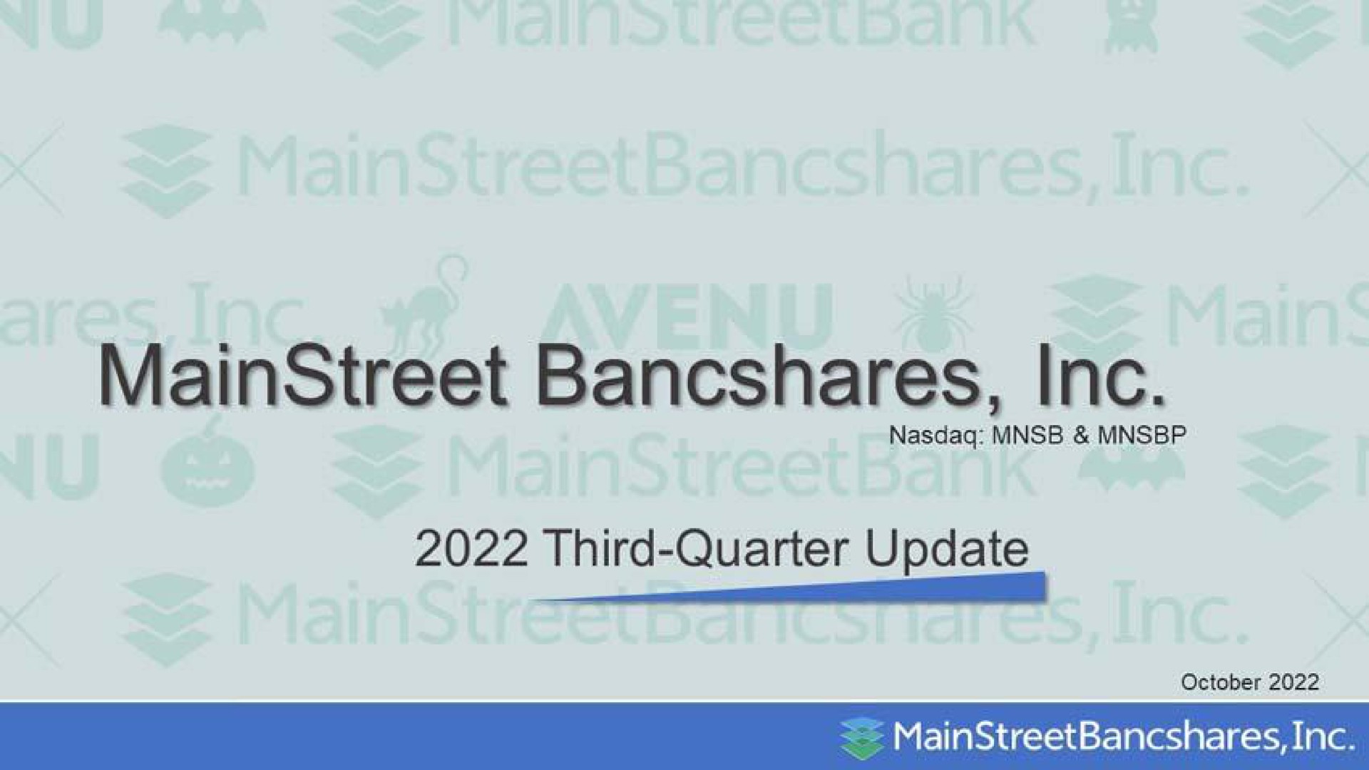 third quarter update | MainStreet Bancshares