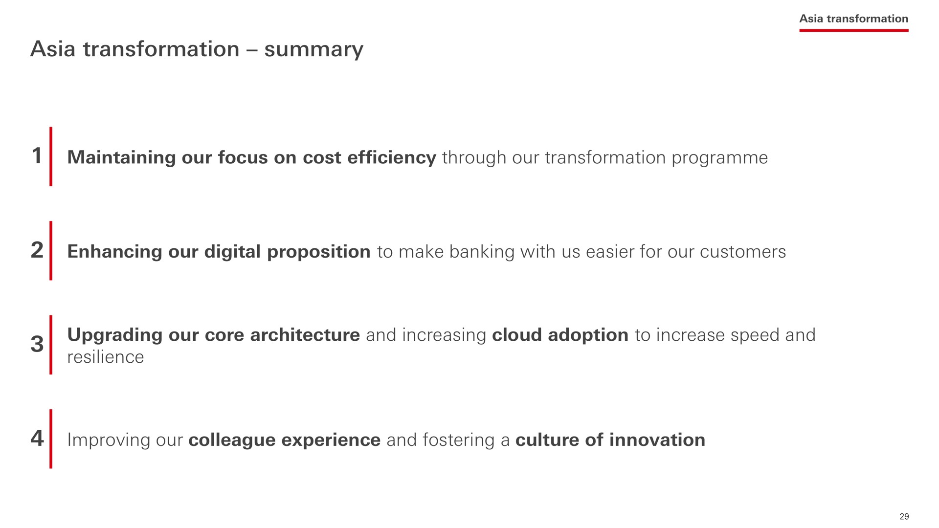 transformation summary | HSBC
