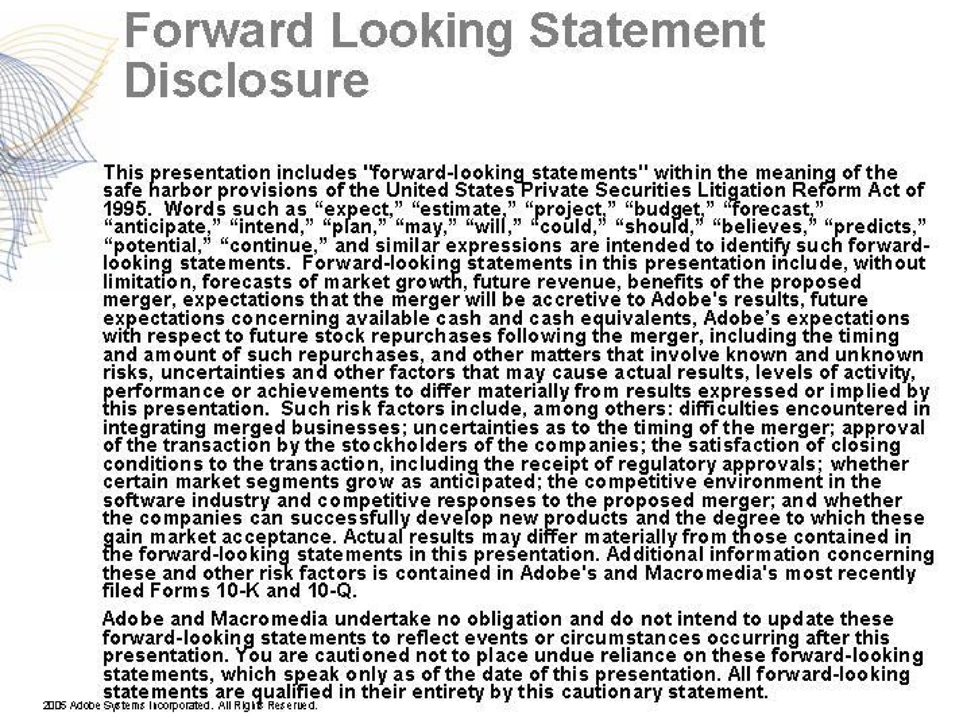 forward looking statement | Adobe