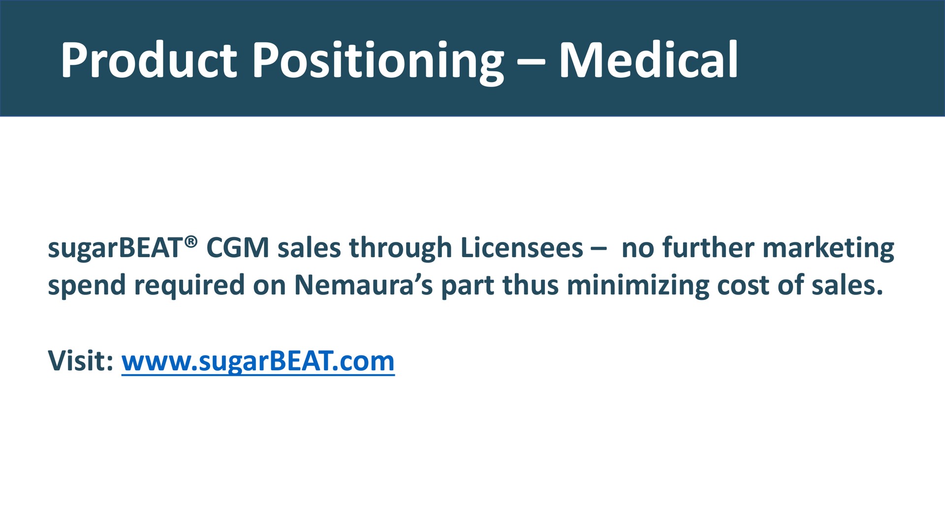 product positioning medical | Nemaura Medical