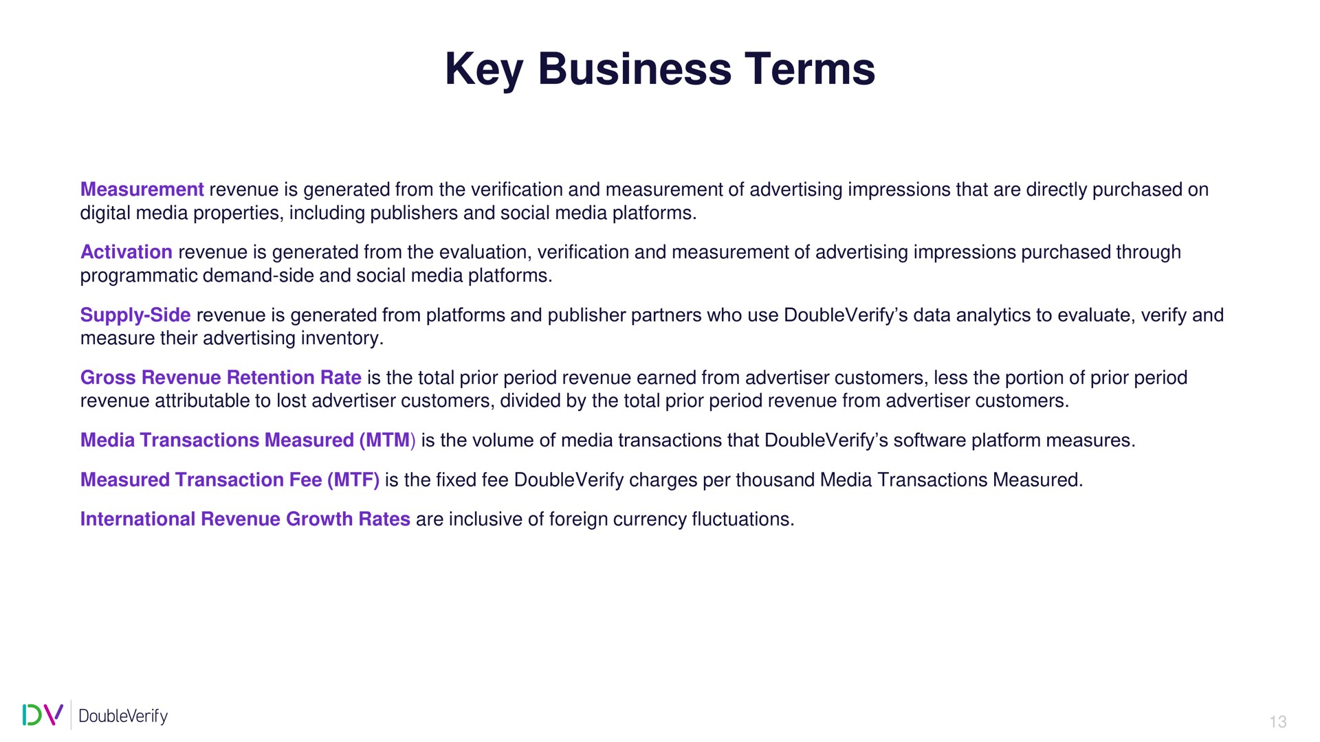 key business terms | DoubleVerify