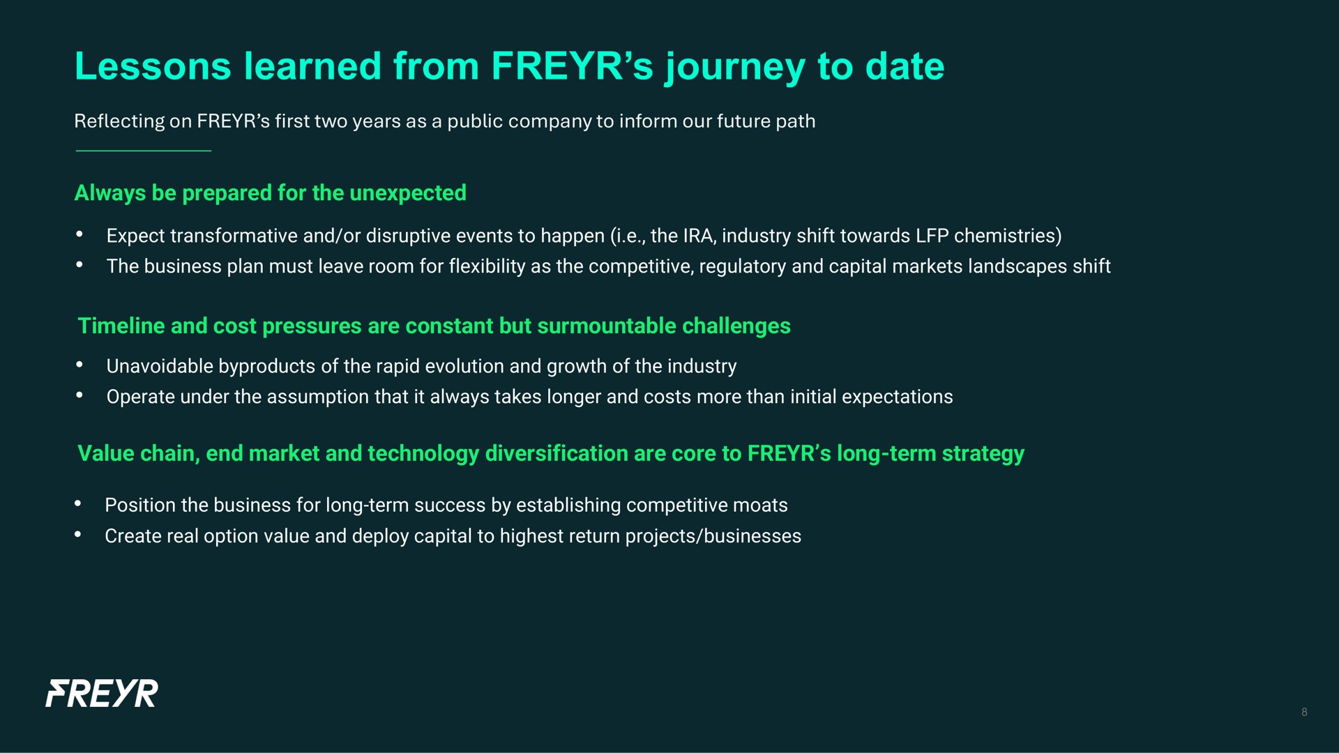 lessons learned from journey to date | Freyr