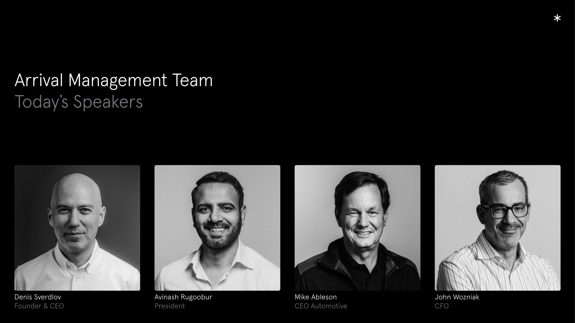arrival management team today speakers a | Arrival