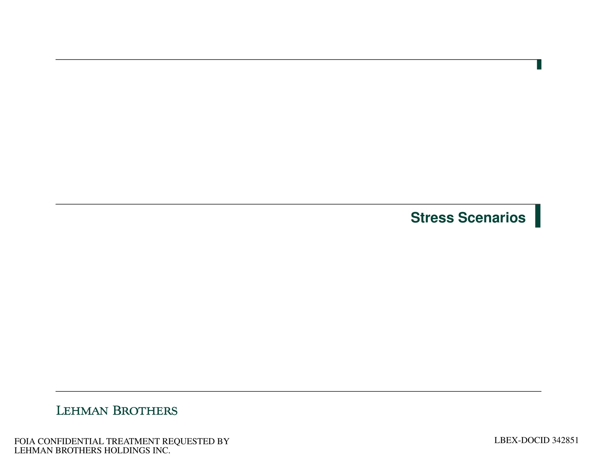 stress scenarios | Lehman Brothers
