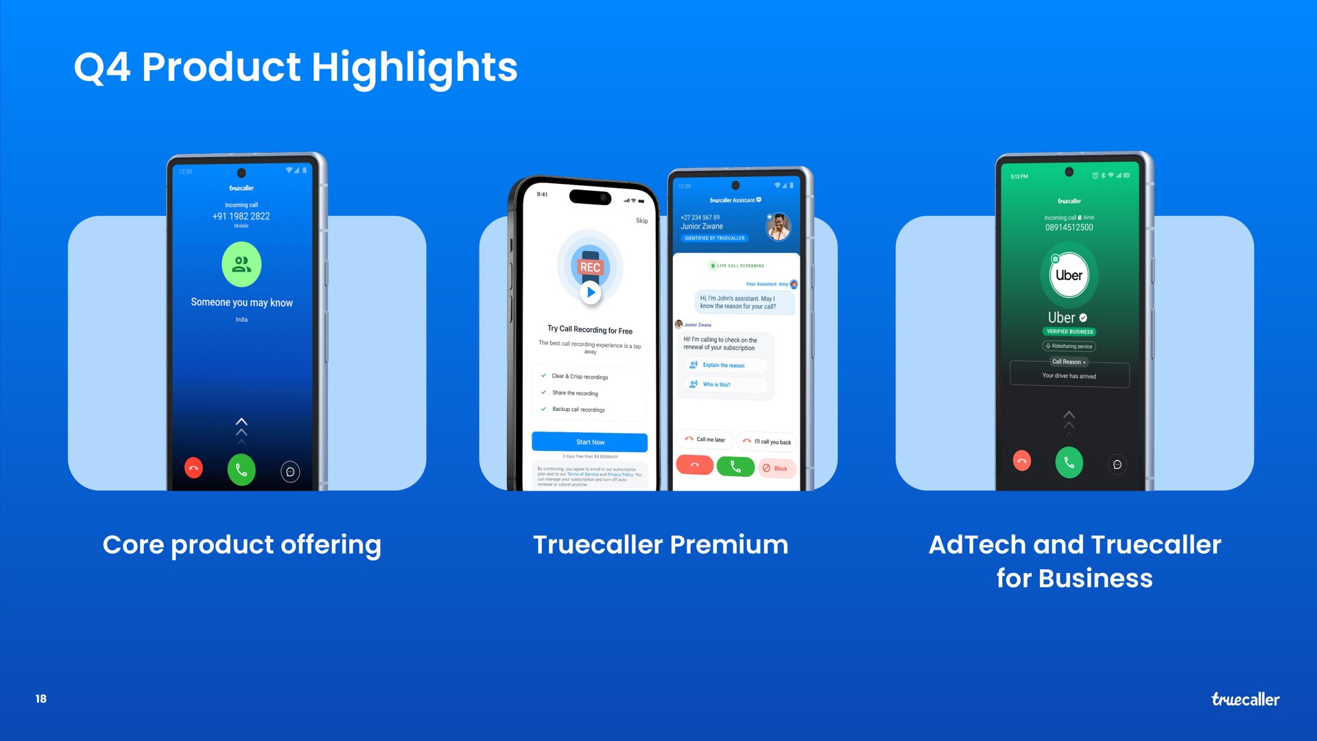 product highlights core product offering premium and for business | Truecaller