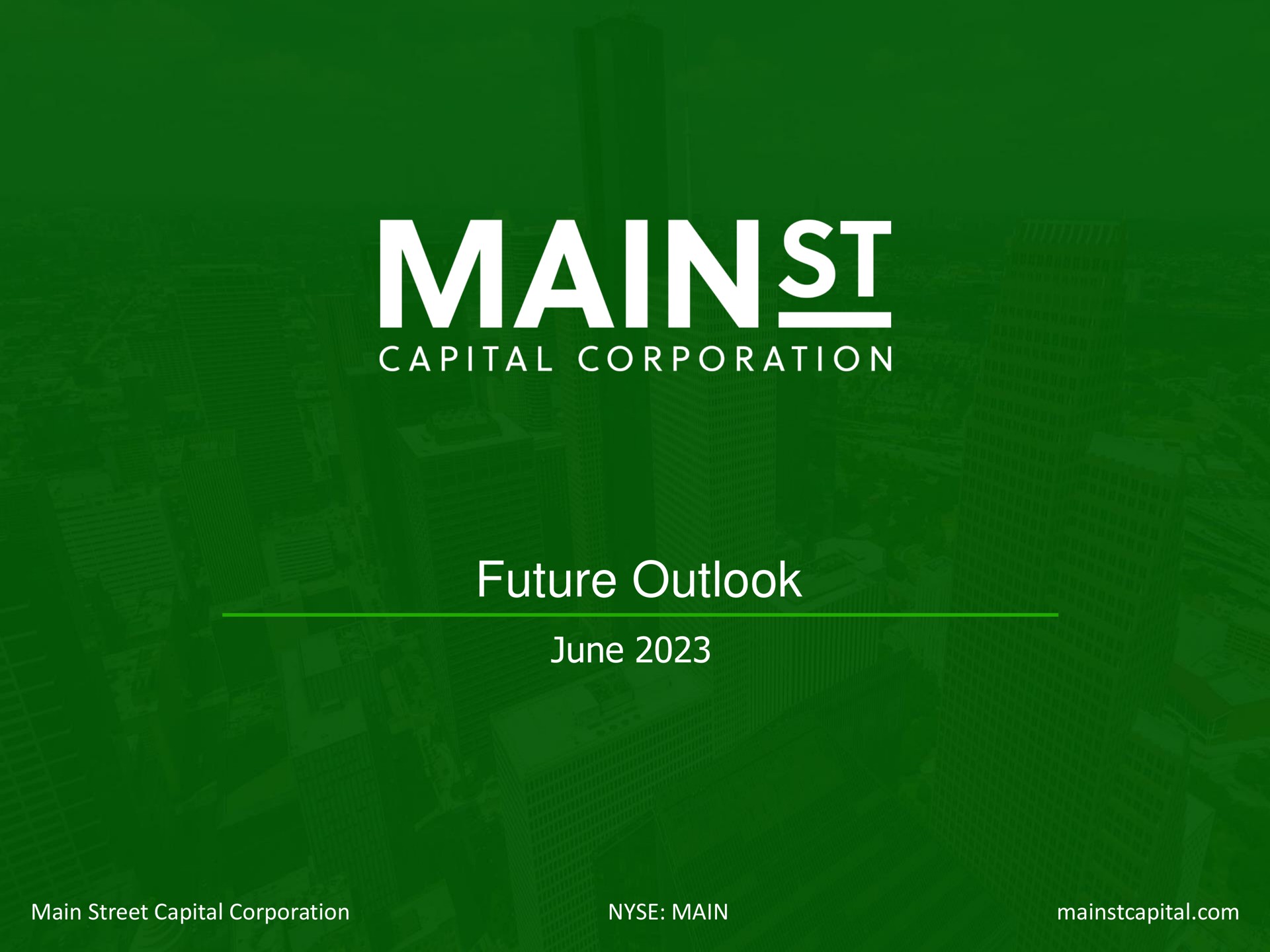 future outlook june mains capital corporation | Main Street Capital