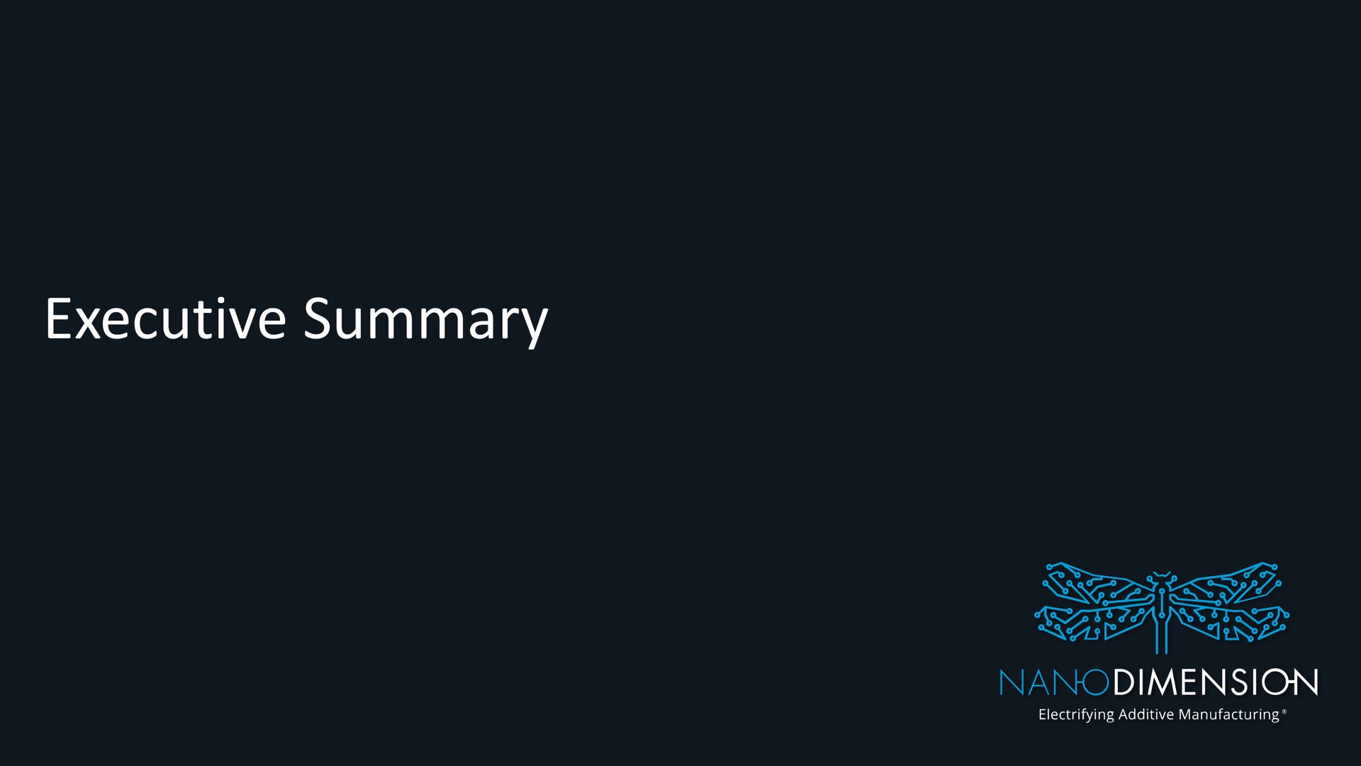 executive summary dimension | Nano Dimension