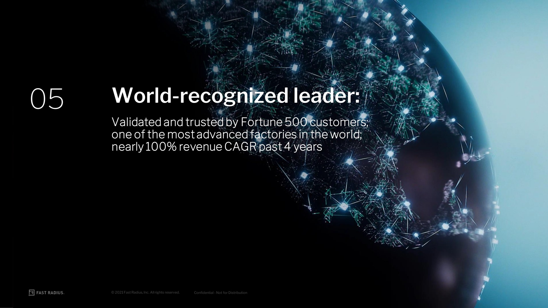 world recognized leader validated and trusted by fortune customers one of the most advanced factories in the world nearly revenue past years cag | Fast Radius