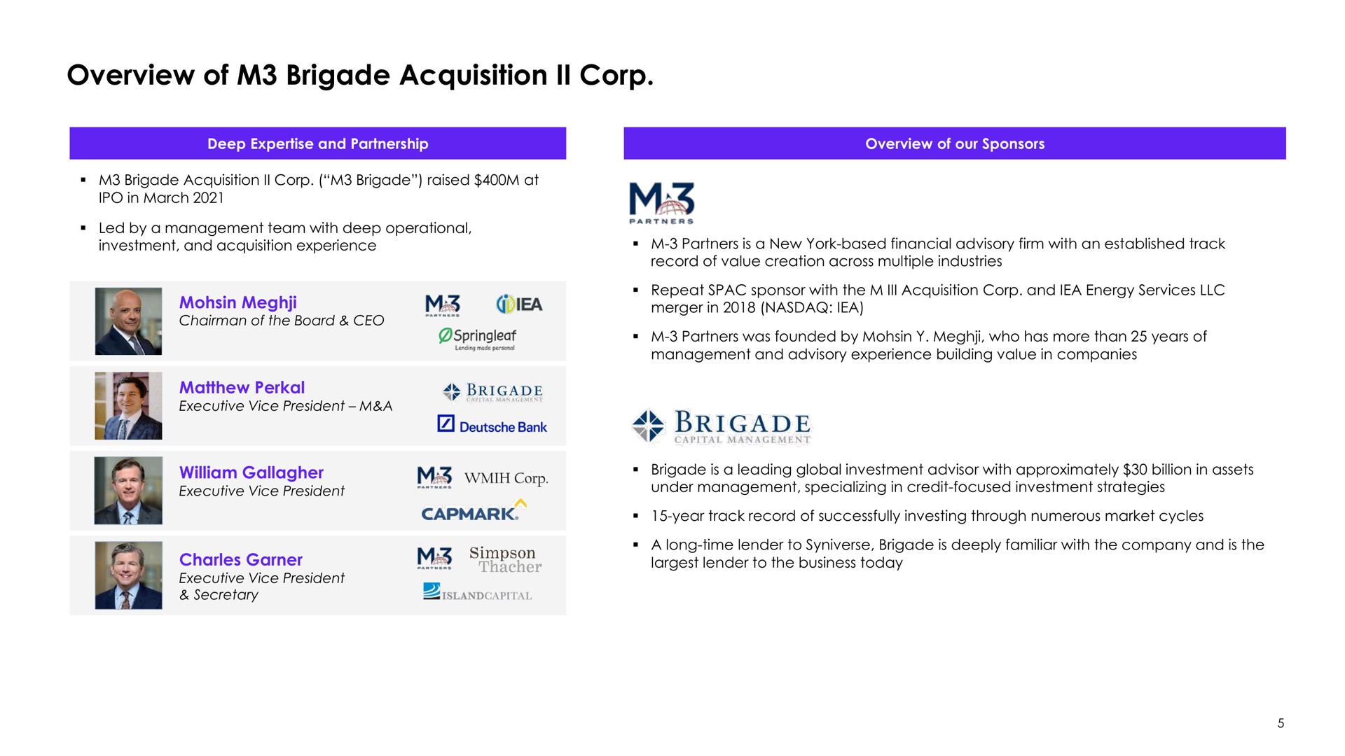 overview of brigade acquisition corp in march merger in | Syniverse