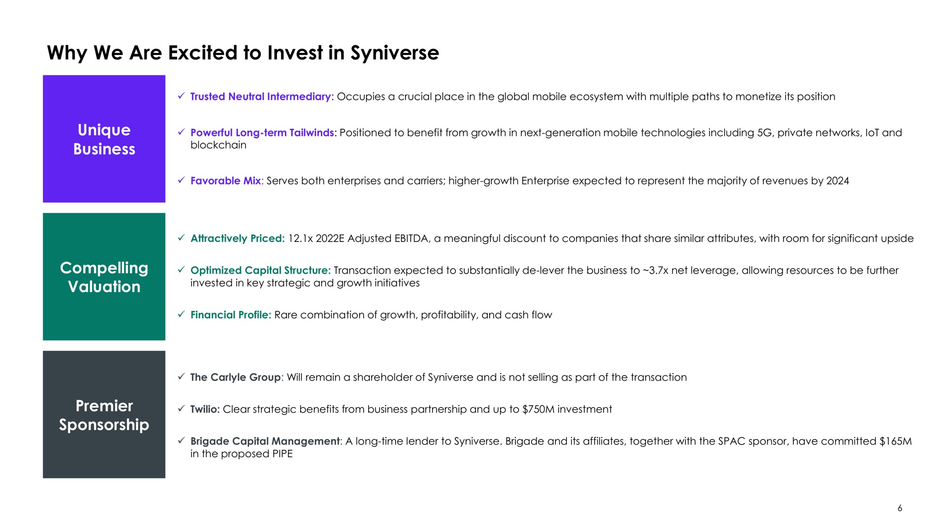 why we are excited to invest in unique compelling sponsorship premier | Syniverse