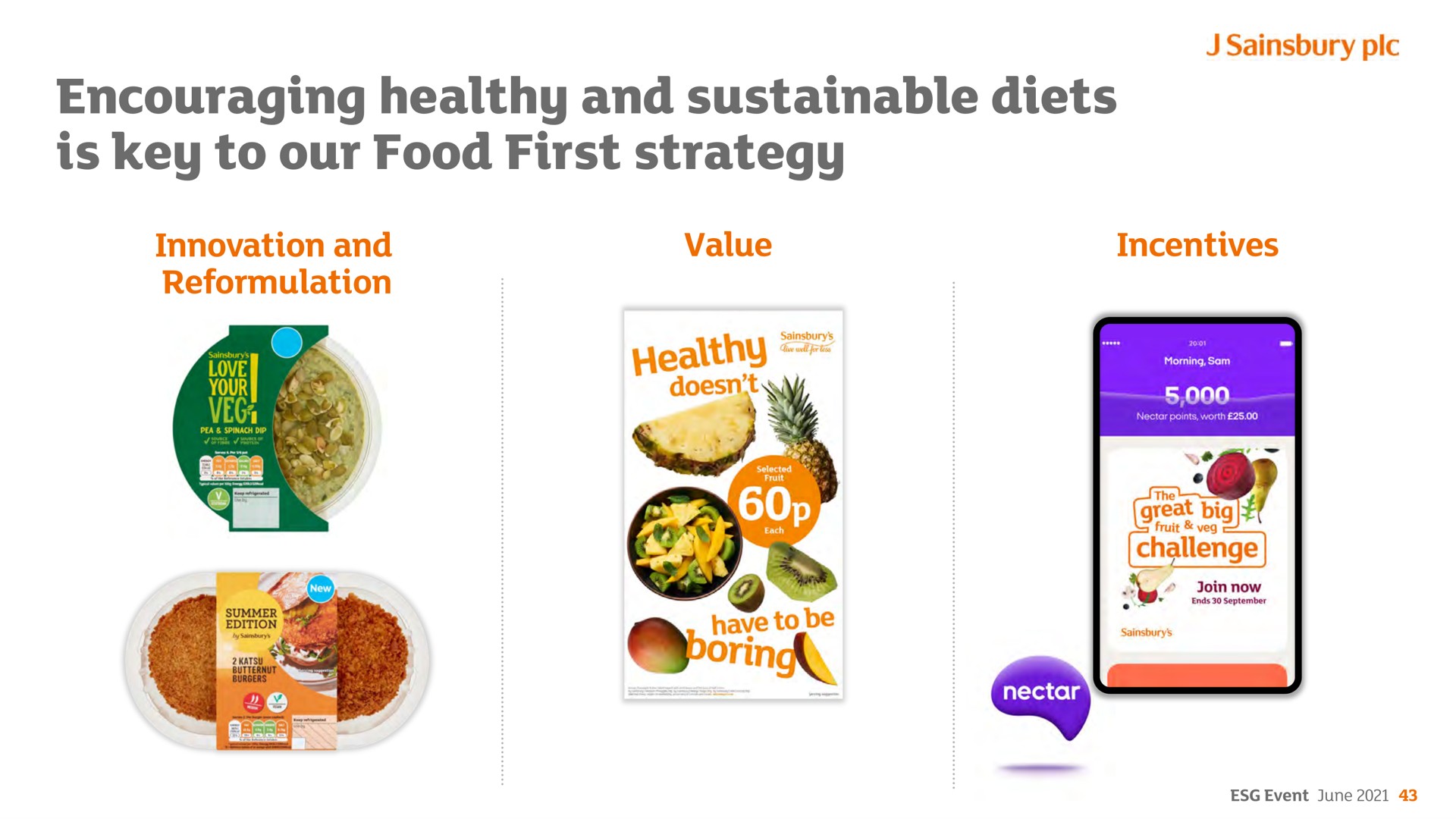 encouraging healthy and sustainable diets is key to our food first strategy | Sainsbury's