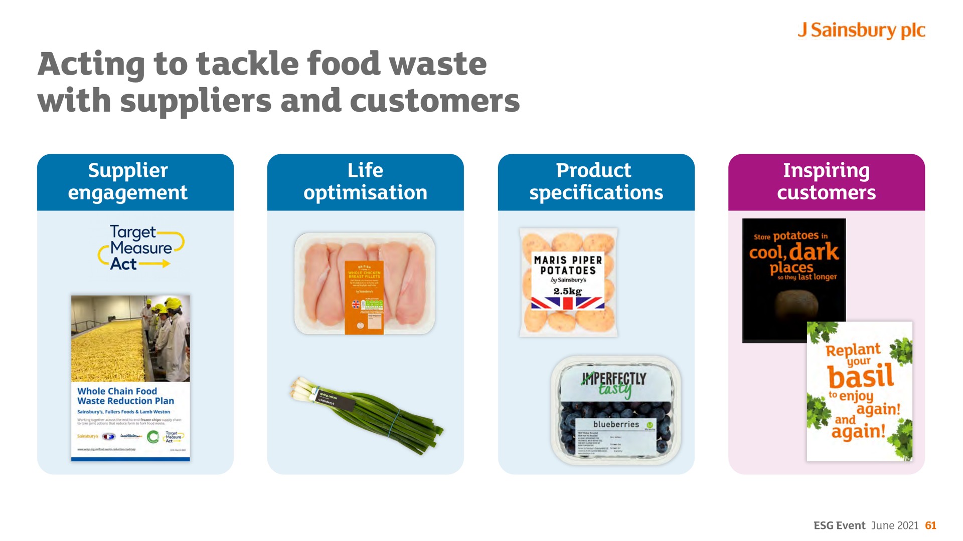 acting to tackle food waste with suppliers and customers basil | Sainsbury's