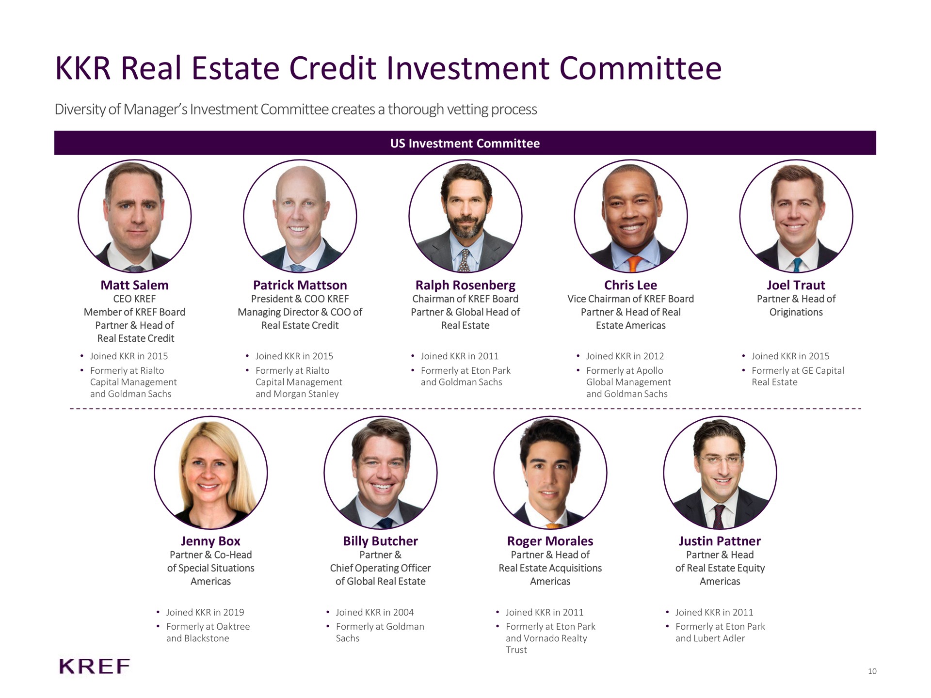 real estate credit investment committee | KKR Real Estate Finance Trust