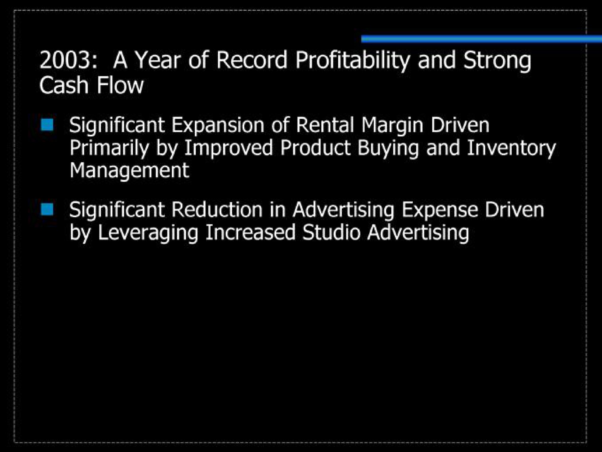 a year of record profitability and strong cash flow | Blockbuster Video
