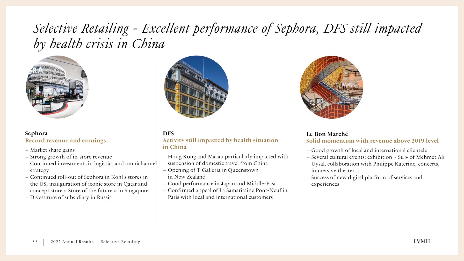 selective retailing excellent performance of still impacted by health crisis in china | LVMH