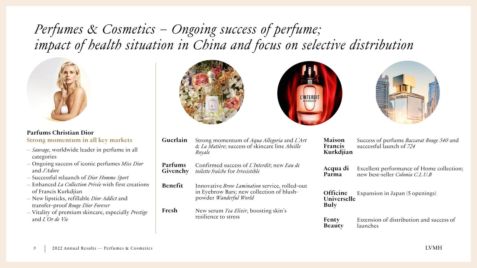 perfumes cosmetics ongoing success of perfume of health situation in china and focus on selective distribution | LVMH