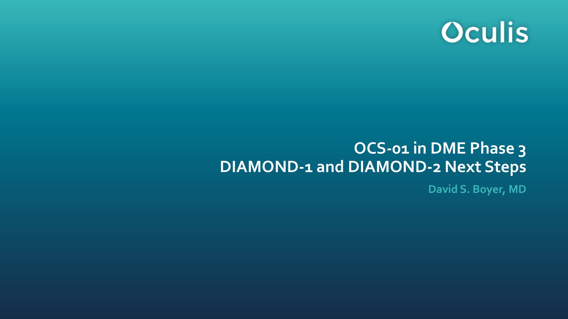 in phase diamond and diamond next steps | Oculis