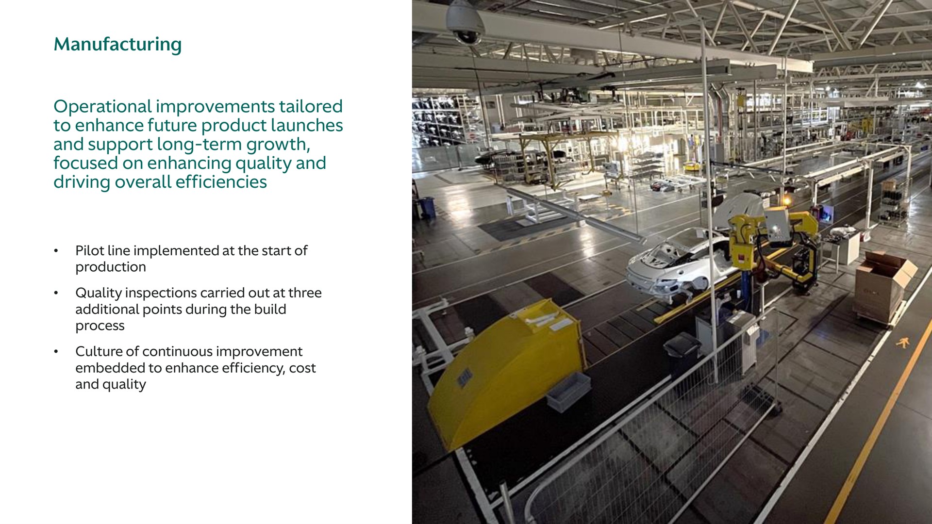 manufacturing operational improvements tailored to enhance future product launches and support long term growth focused on enhancing quality and driving overall efficiencies | Aston Martin Lagonda