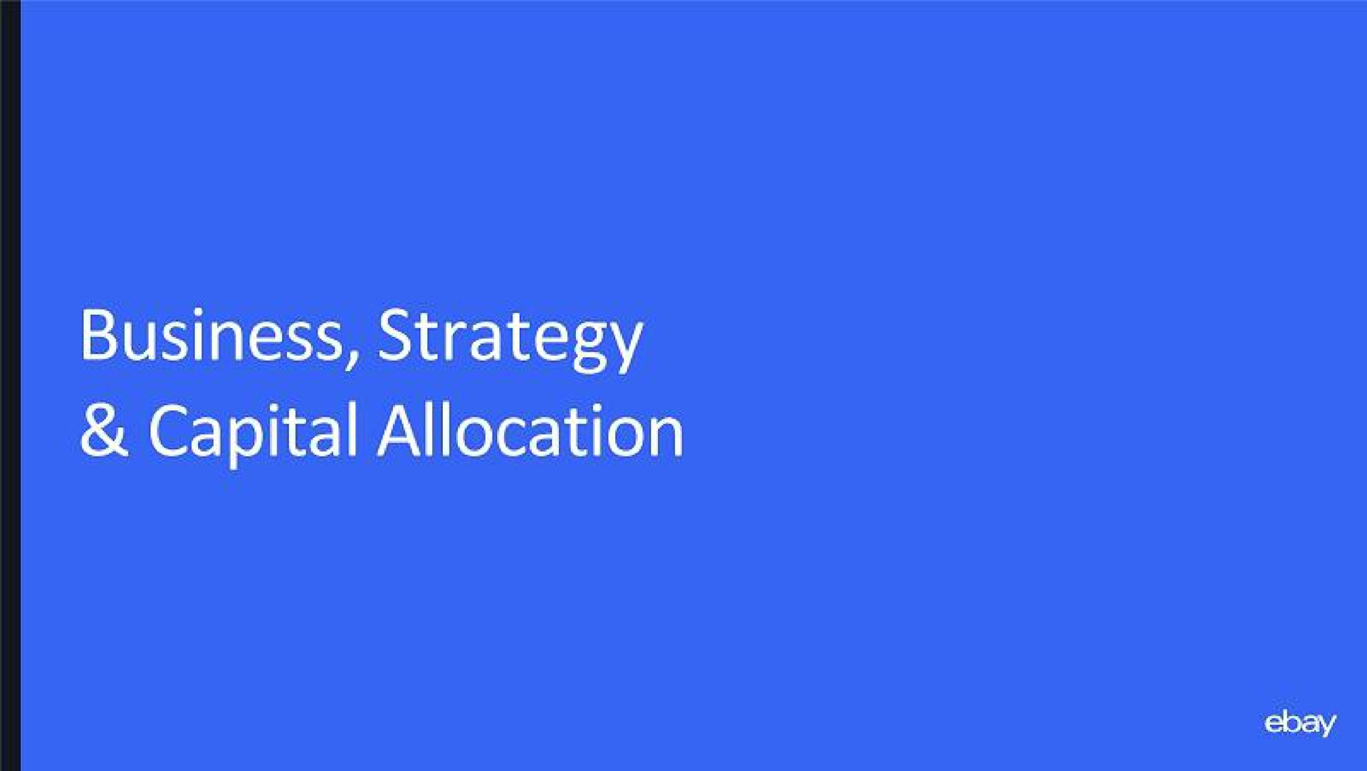 business strategy capital allocation | eBay