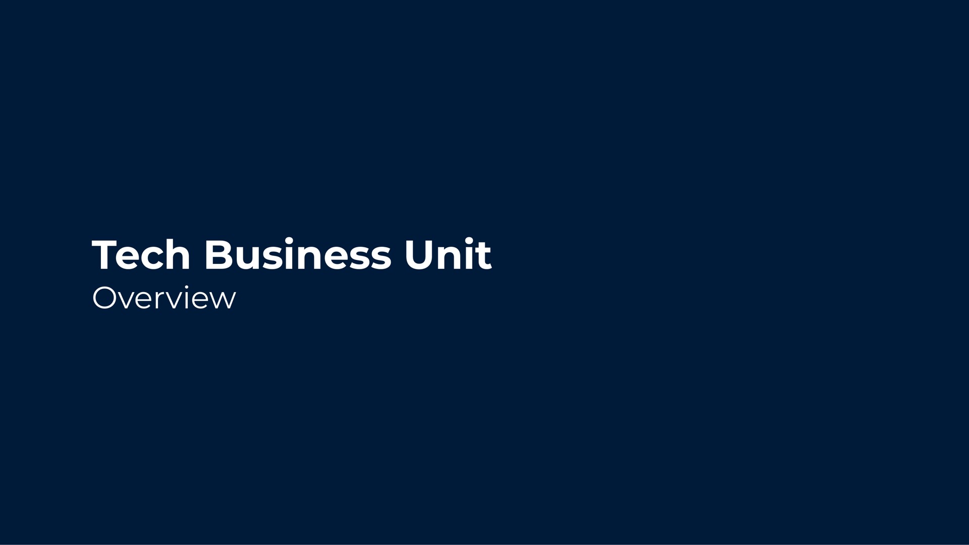 tech business unit overview | BenevolentAI