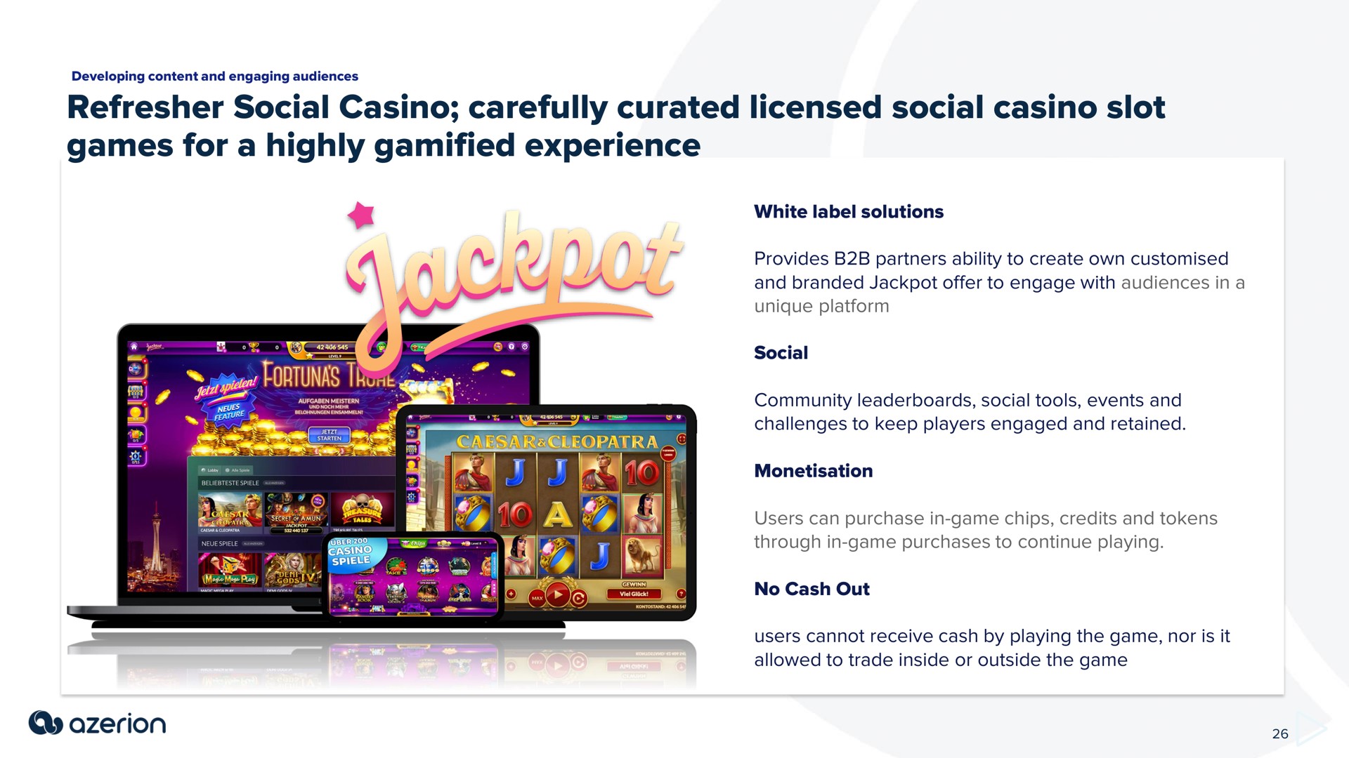 refresher social casino carefully licensed social casino slot games for a highly experience | Azerion