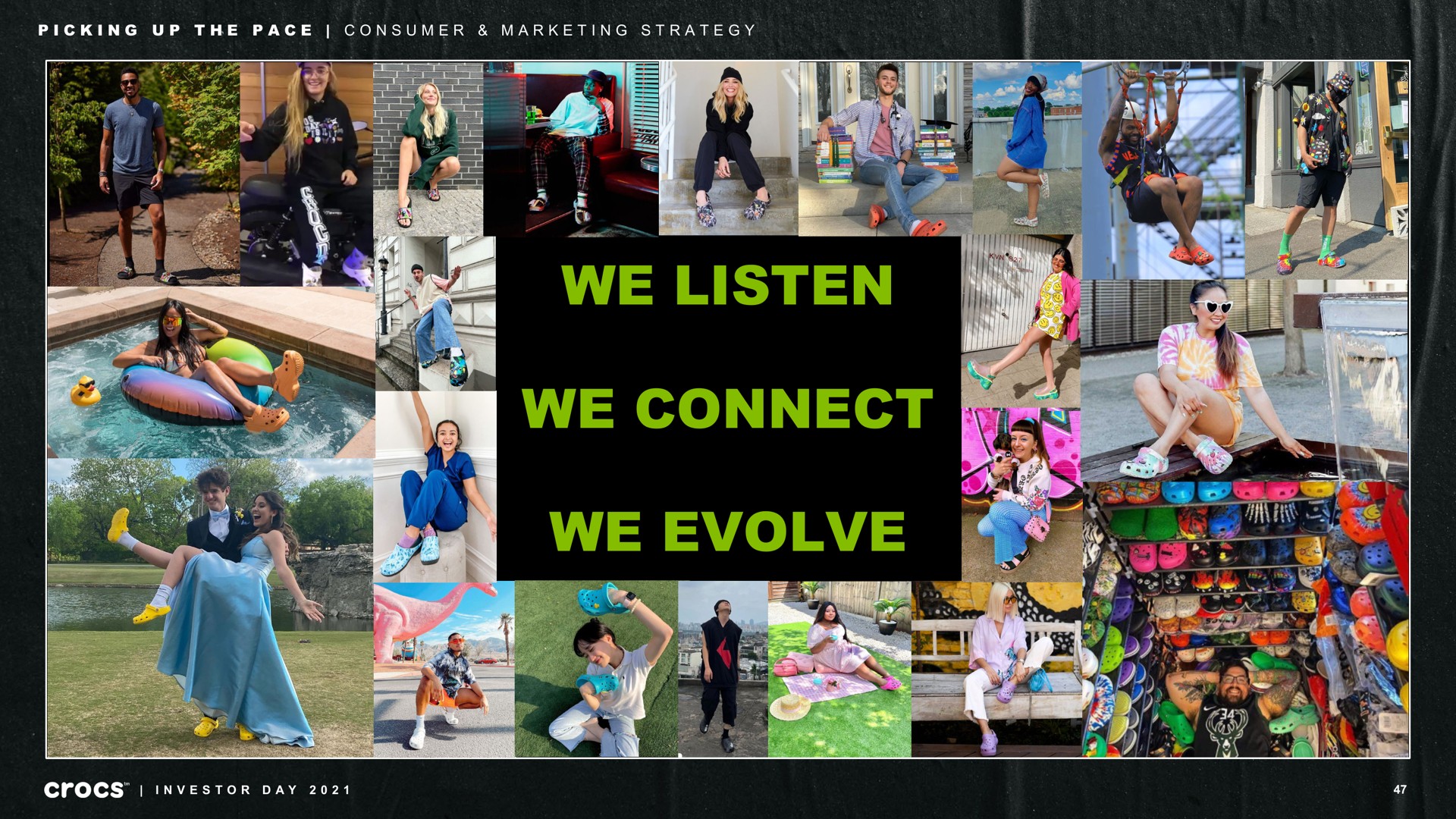 we listen we connect we evolve picking up the pace consumer marketing strategy may a i investor day | Crocs