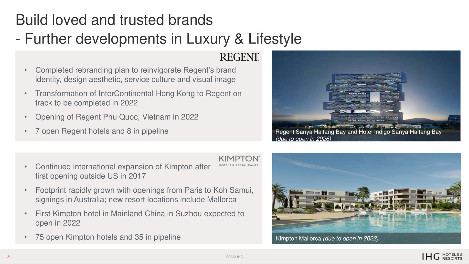 build loved and trusted brands further developments in luxury regent | IHG Hotels