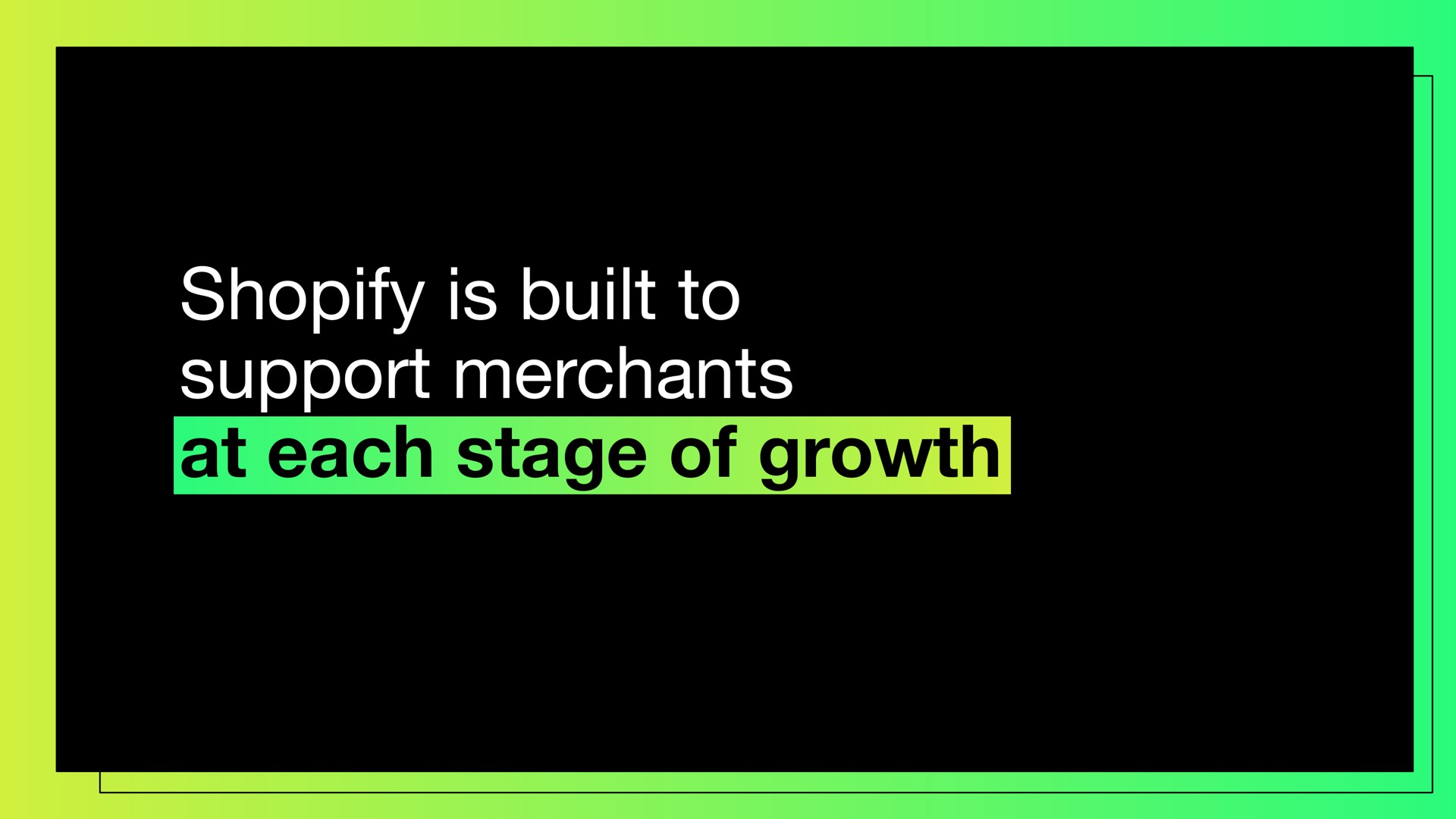 is built to support merchants at each stage of growth | Shopify