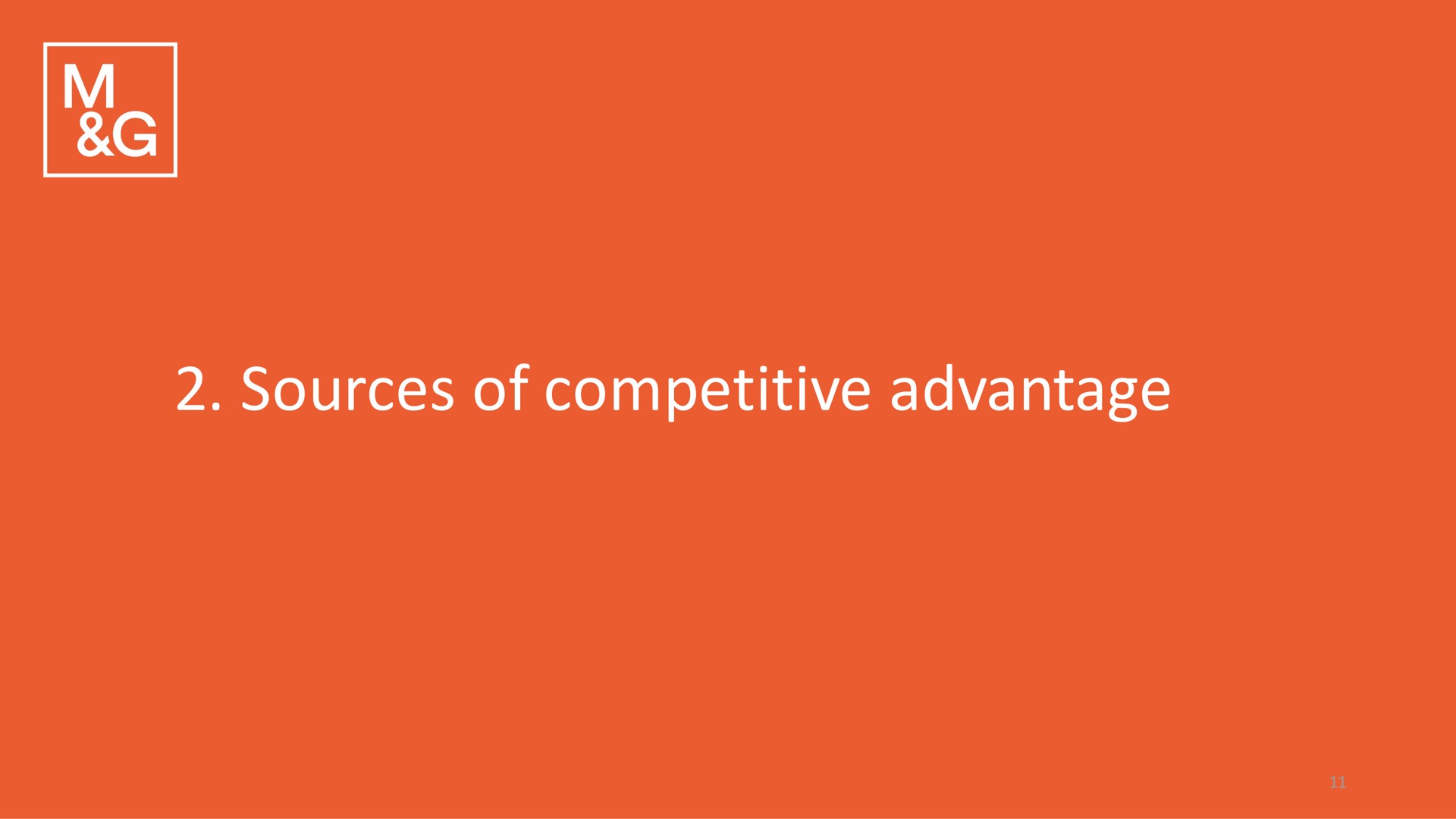 sources of competitive advantage | M&G