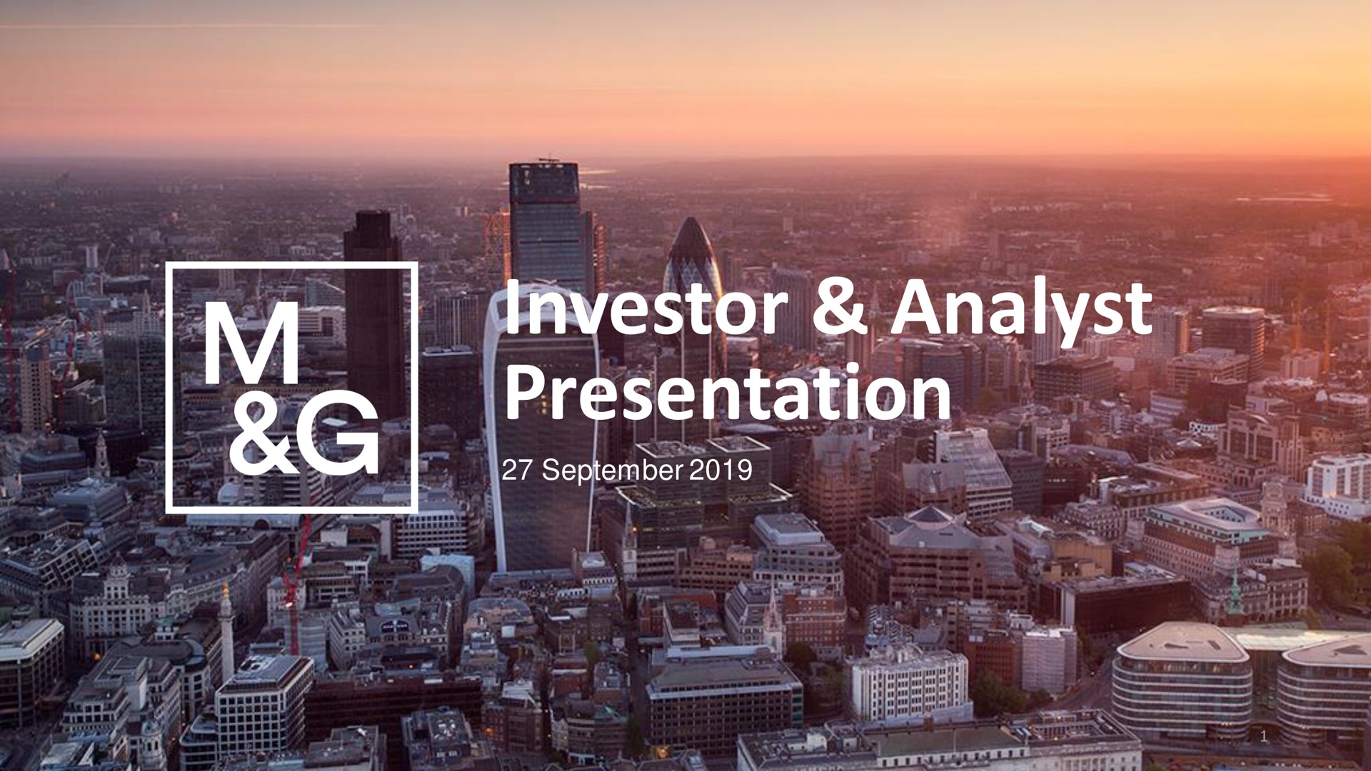 investor analyst presentation | M&G