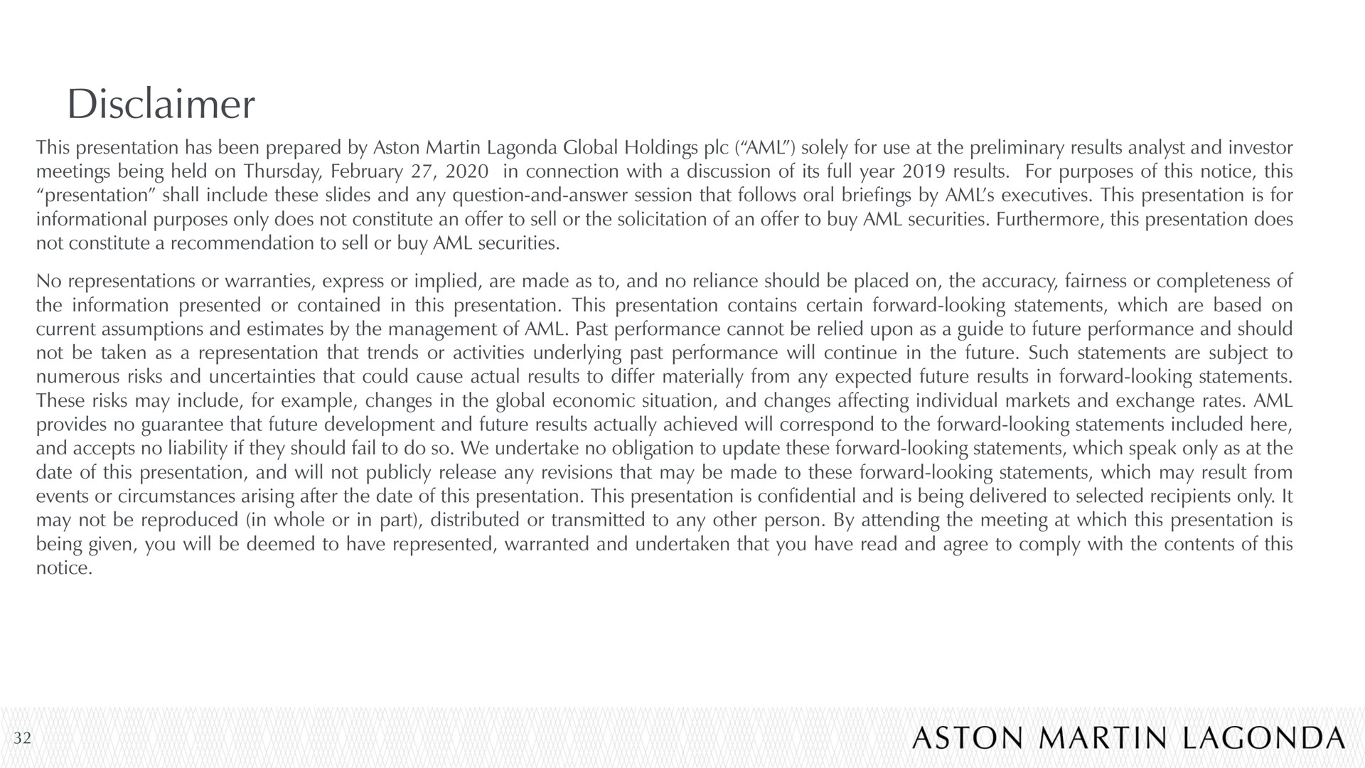 disclaimer | Aston Martin Lagonda