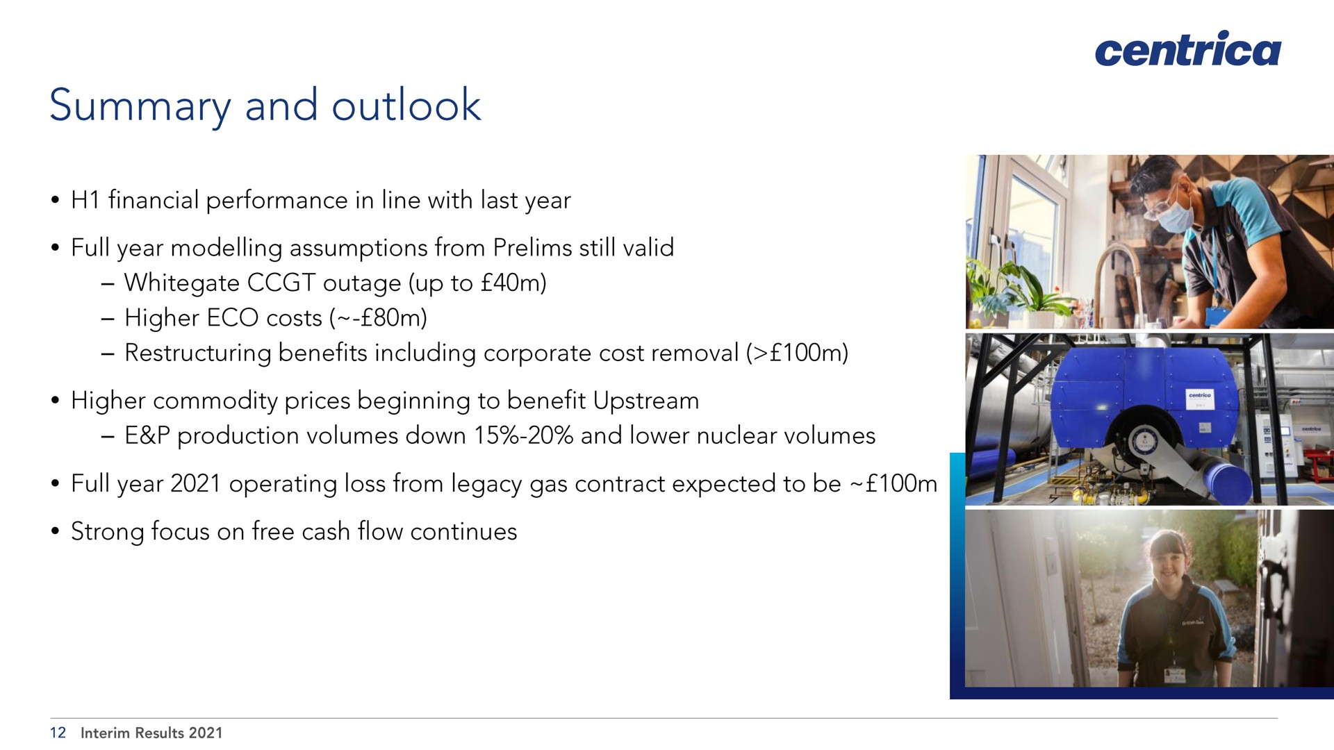 summary and outlook | Centrica