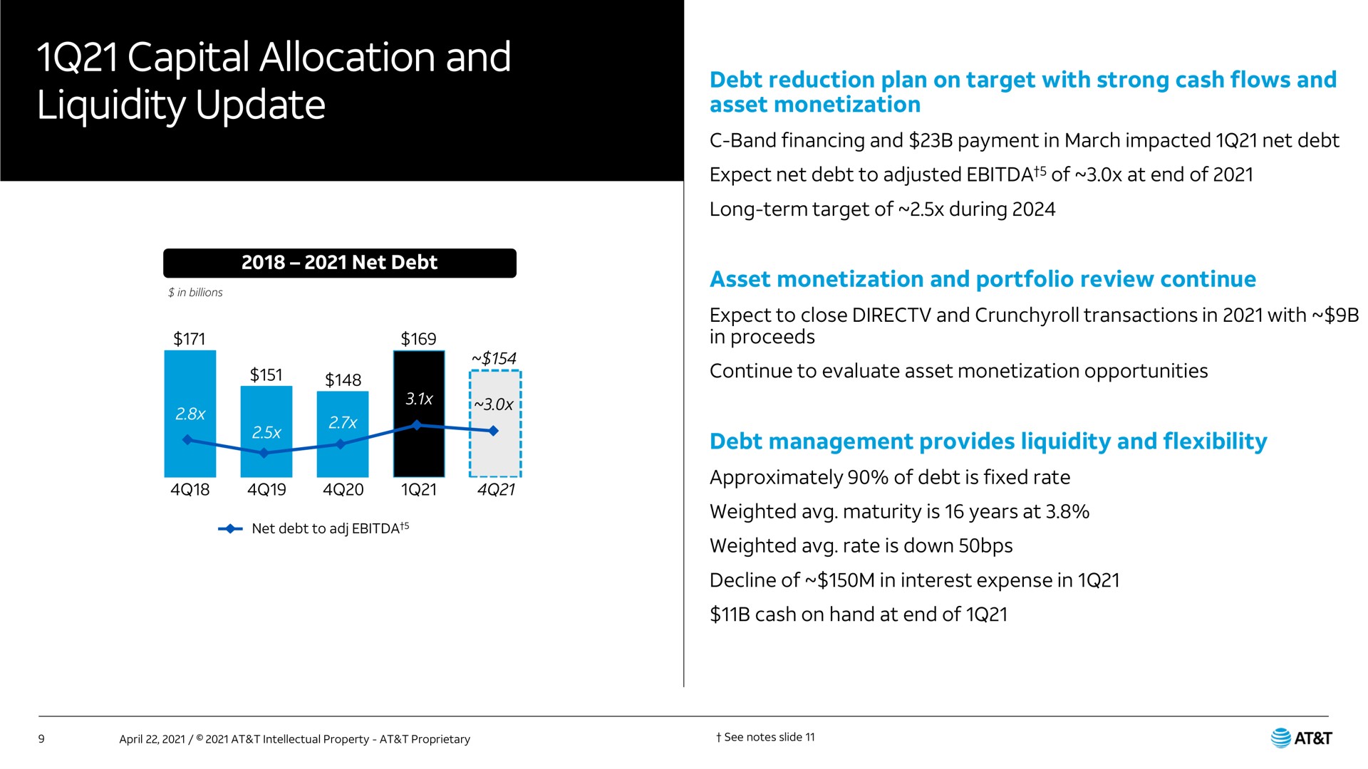 capital allocation and liquidity update | AT&T