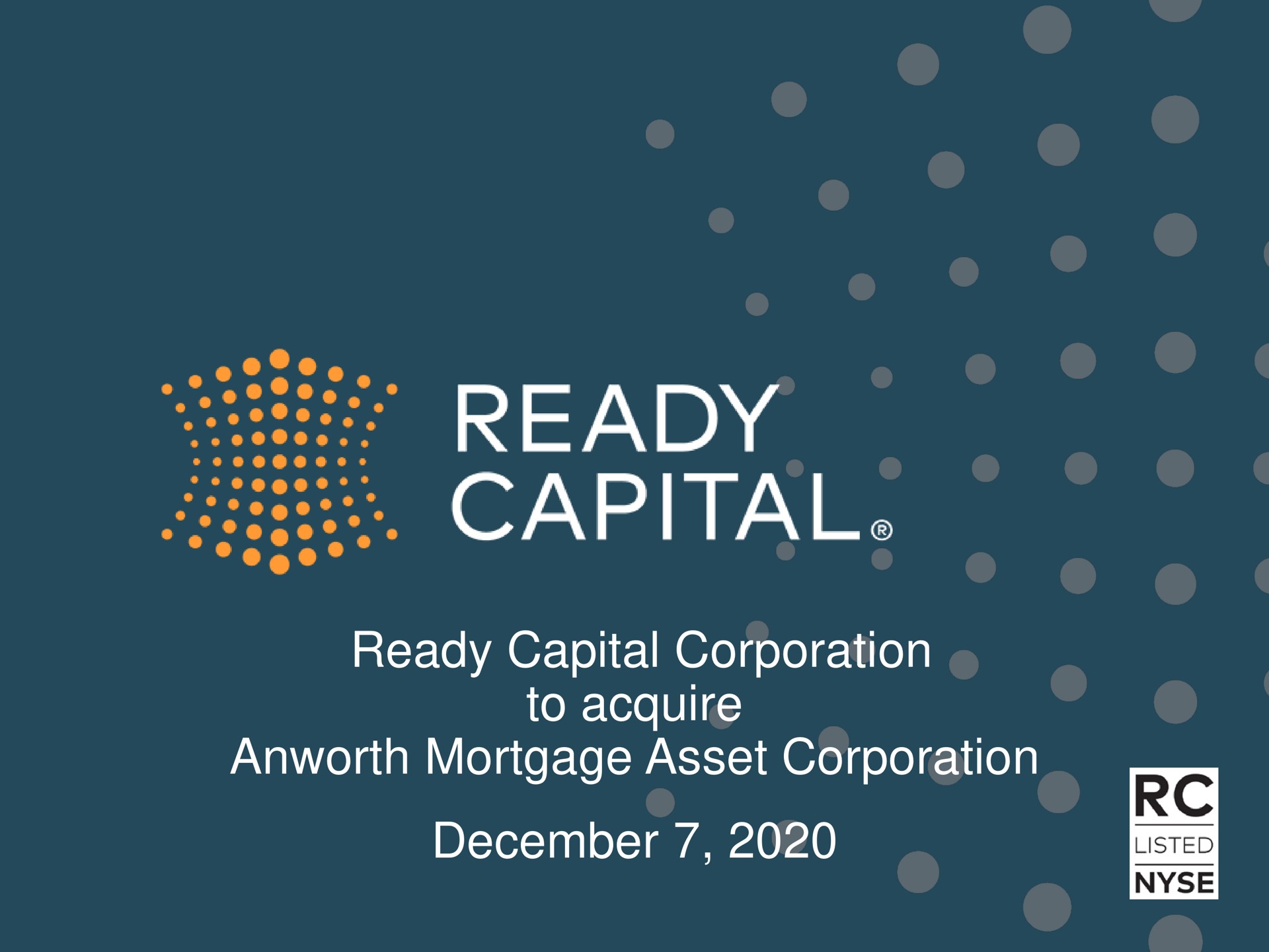 ready capital corporation to acquire mortgage asset corporation baa | Ready Capital