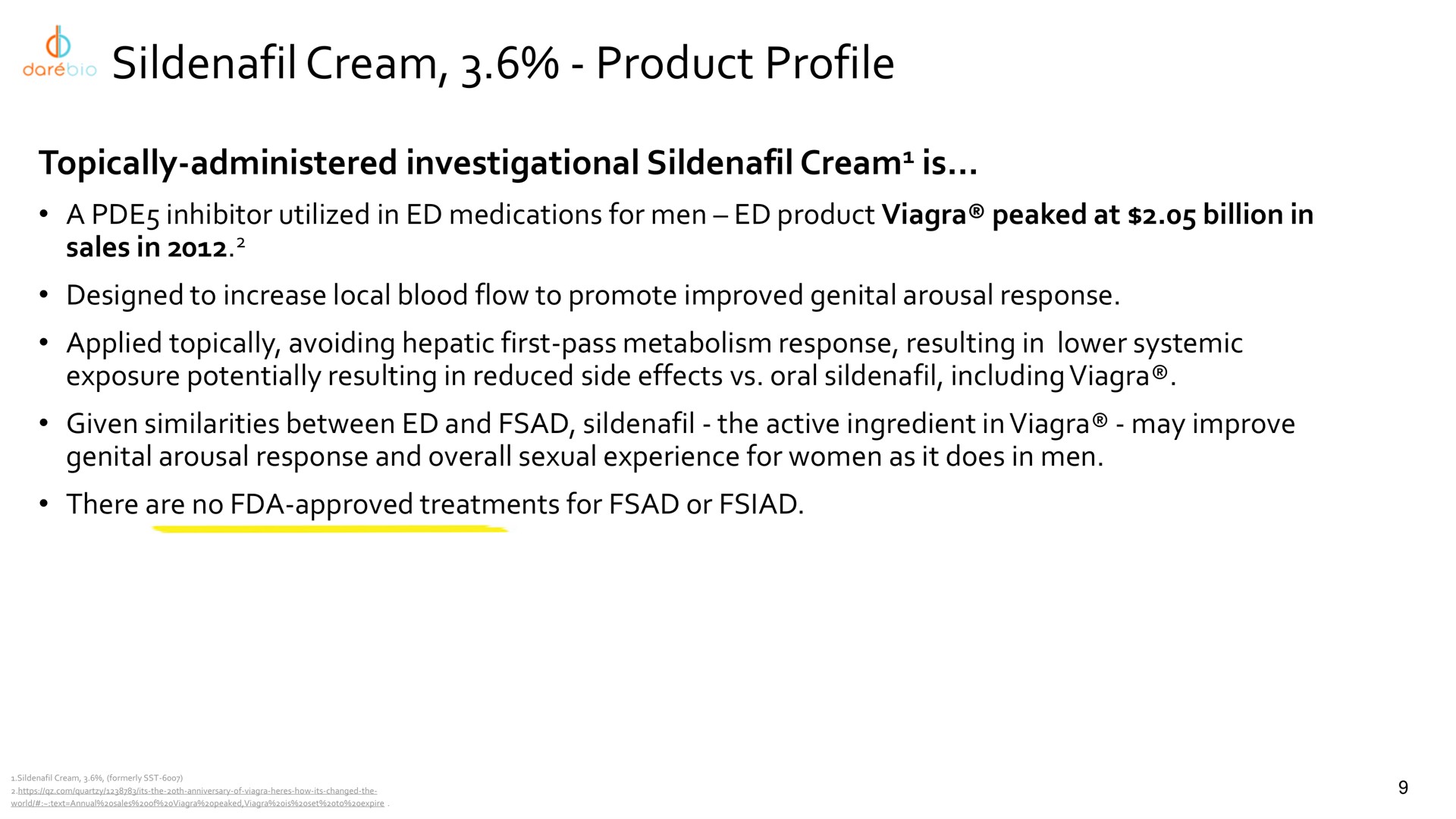 cream product profile topically administered investigational cream is | Dare Bioscience