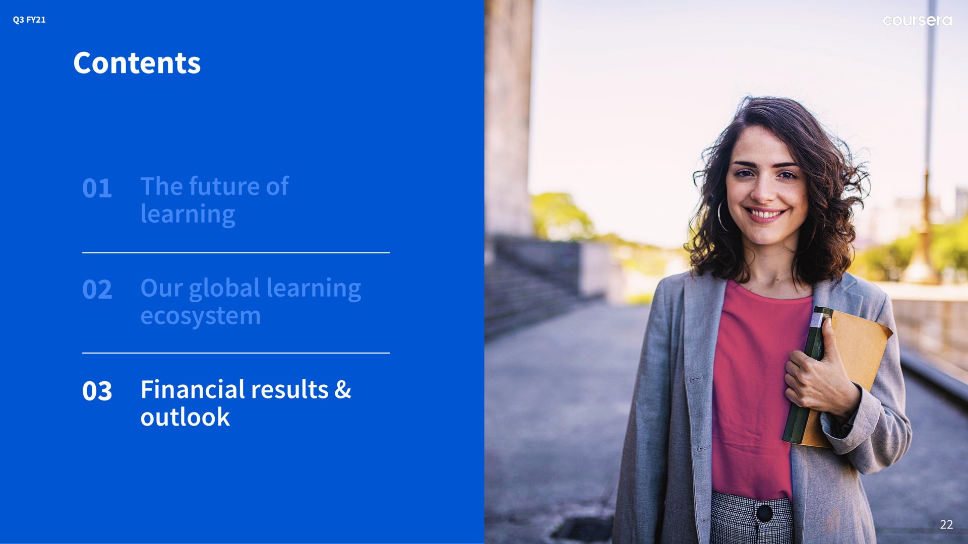 contents outlook financial results | Coursera