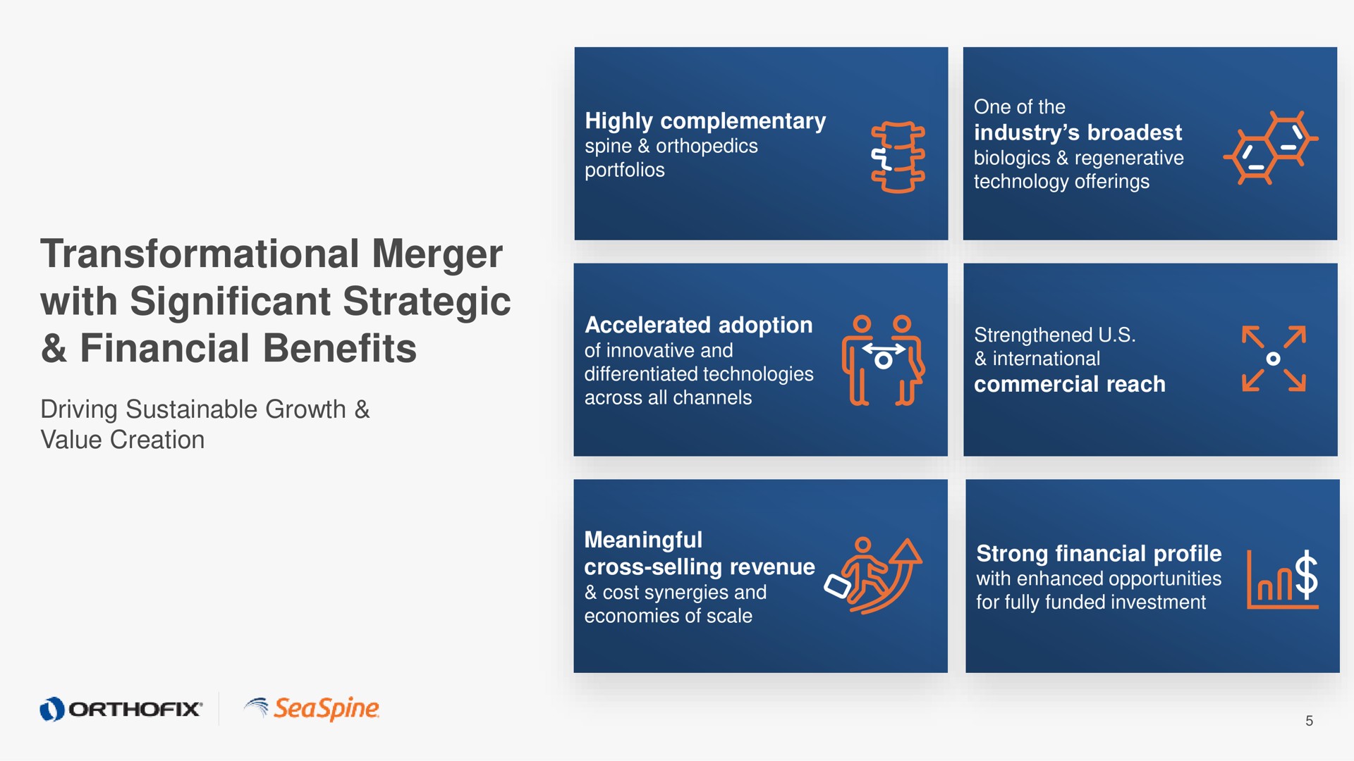 merger with significant strategic financial benefits | Orthofix
