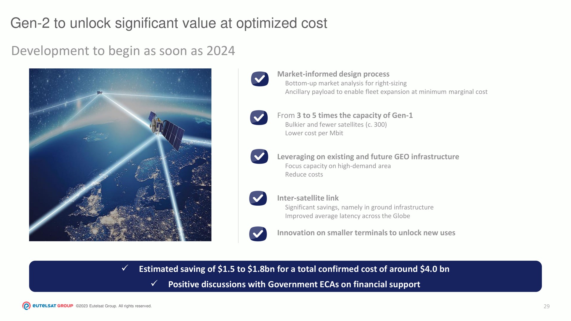 gen to unlock significant value at optimized cost development to begin as soon as | Eutelsat