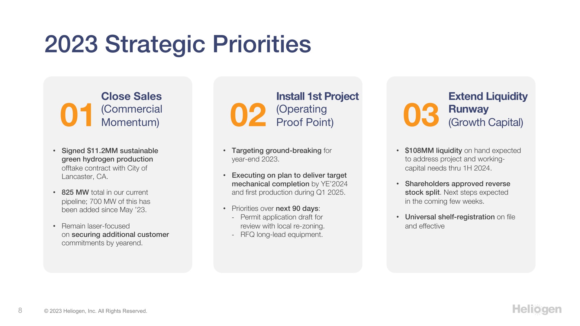 strategic priorities | Heliogen
