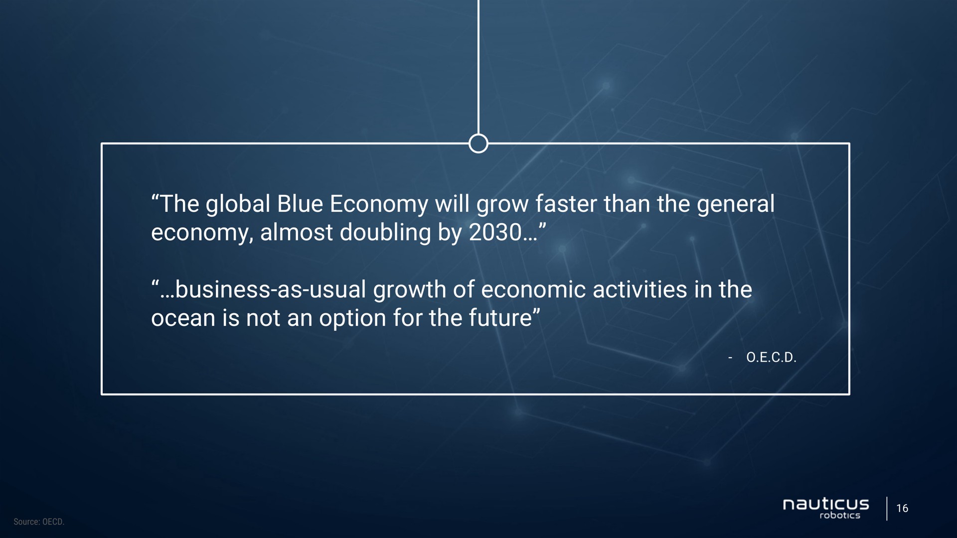 the global blue economy will grow faster than the general economy almost doubling by business as usual growth of economic activities in the ocean is not an option for the future | Nauticus