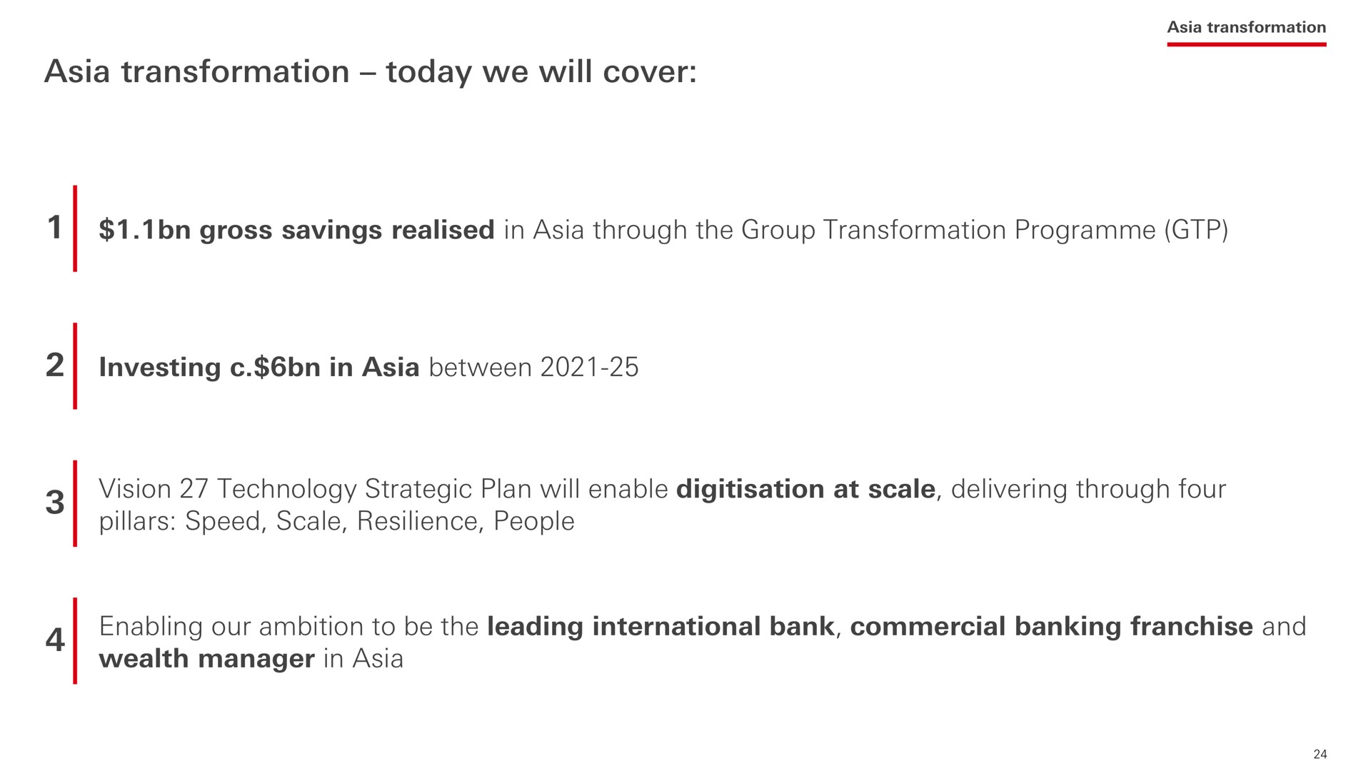transformation today we will cover | HSBC